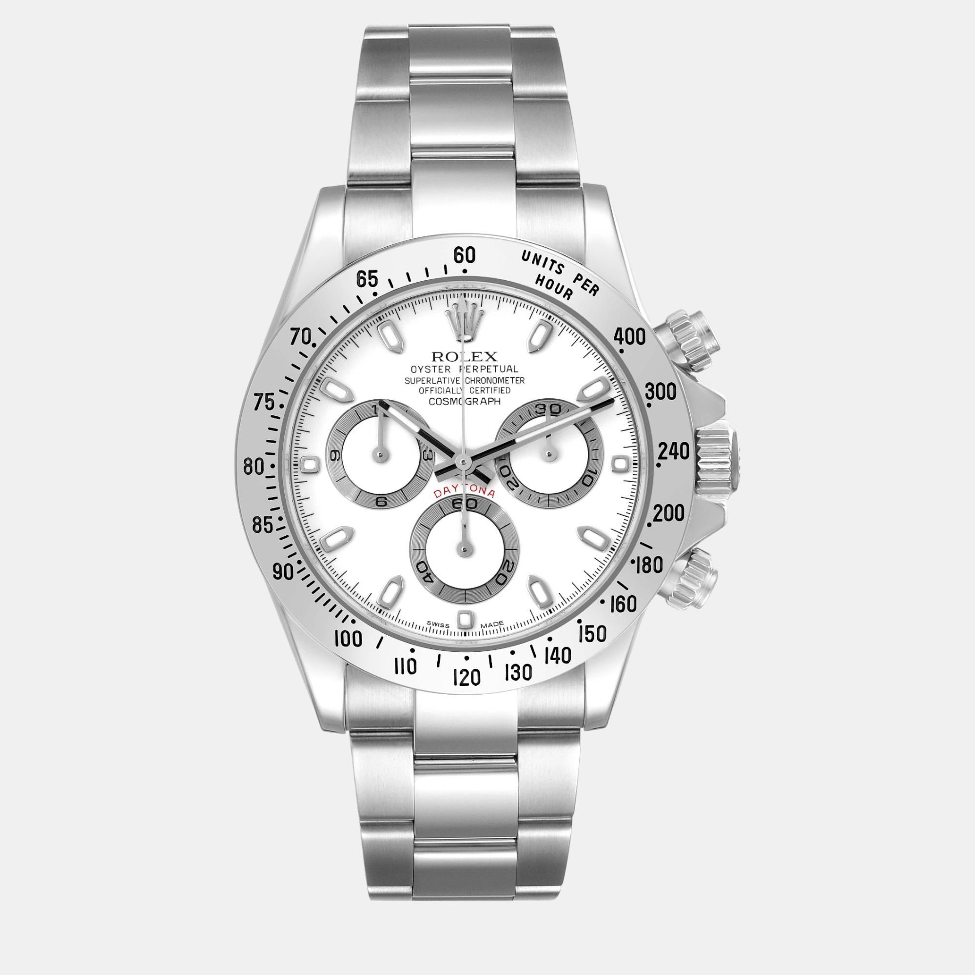 

Rolex Daytona Chronograph White Dial Steel Men's Watch 40.0 mm