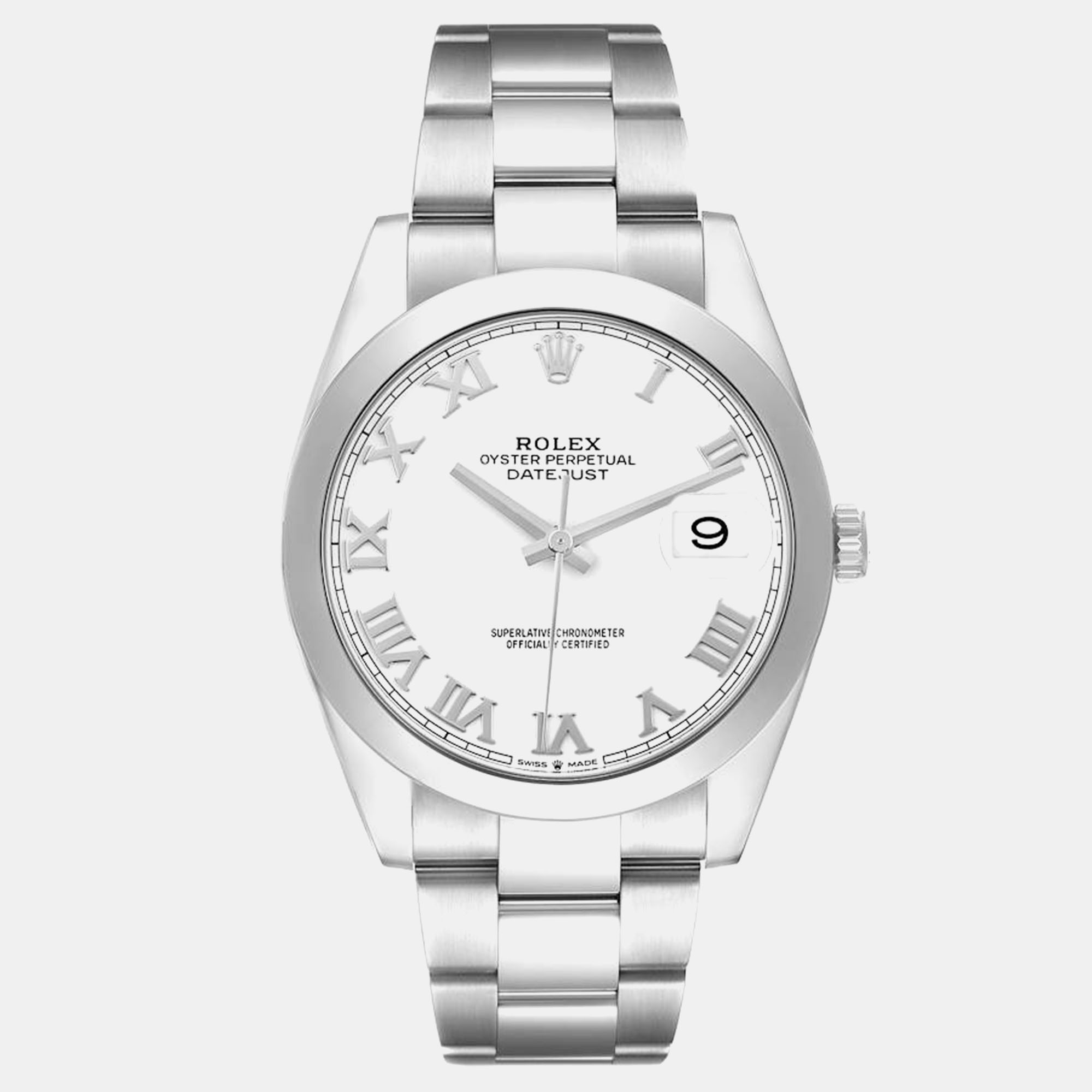 

Rolex Datejust 41 White Roman Dial Stainless Steel Mens Watch 126300