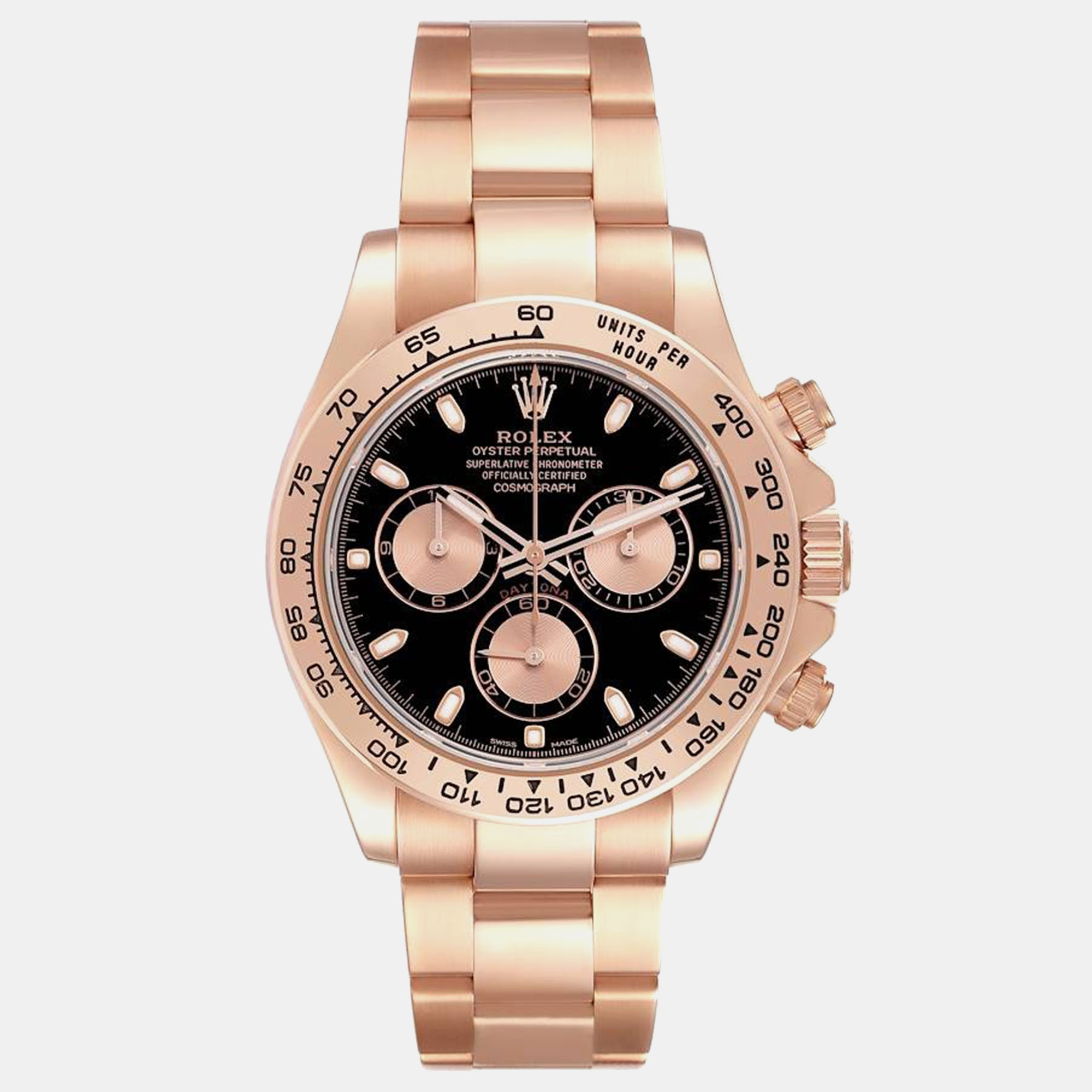 

Rolex Daytona Cosmograph Black Dial Rose Gold Mens Watch 116505