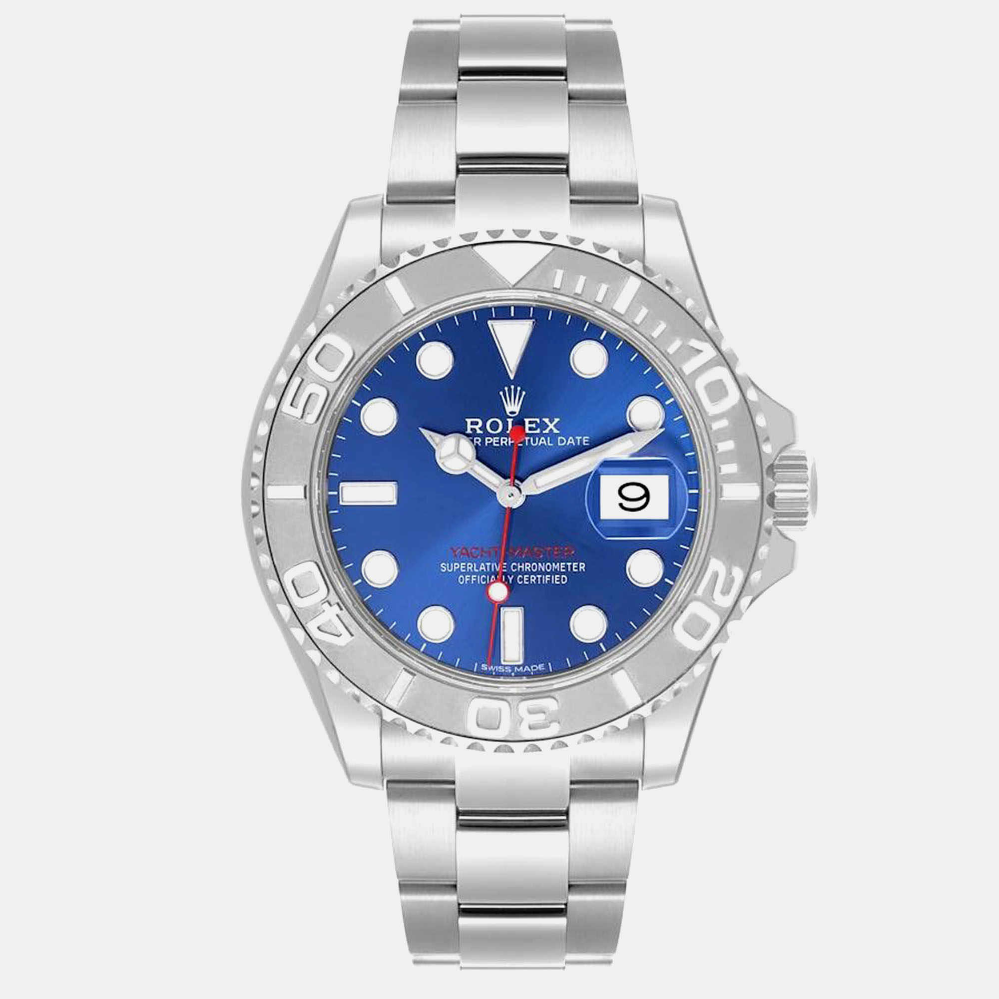 

Rolex Yachtmaster Steel Platinum Bezel Blue Dial Men's Watch 116622 40 mm