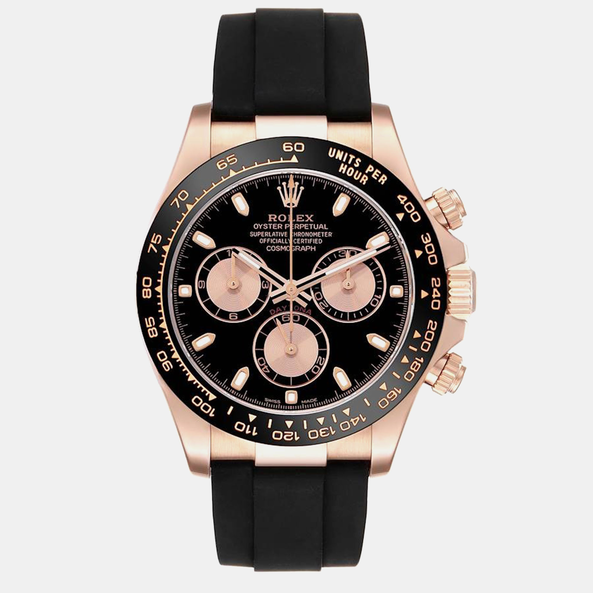 

Rolex Daytona Oysterflex Rose Gold Black Dial Mens Watch 116515 40 mm