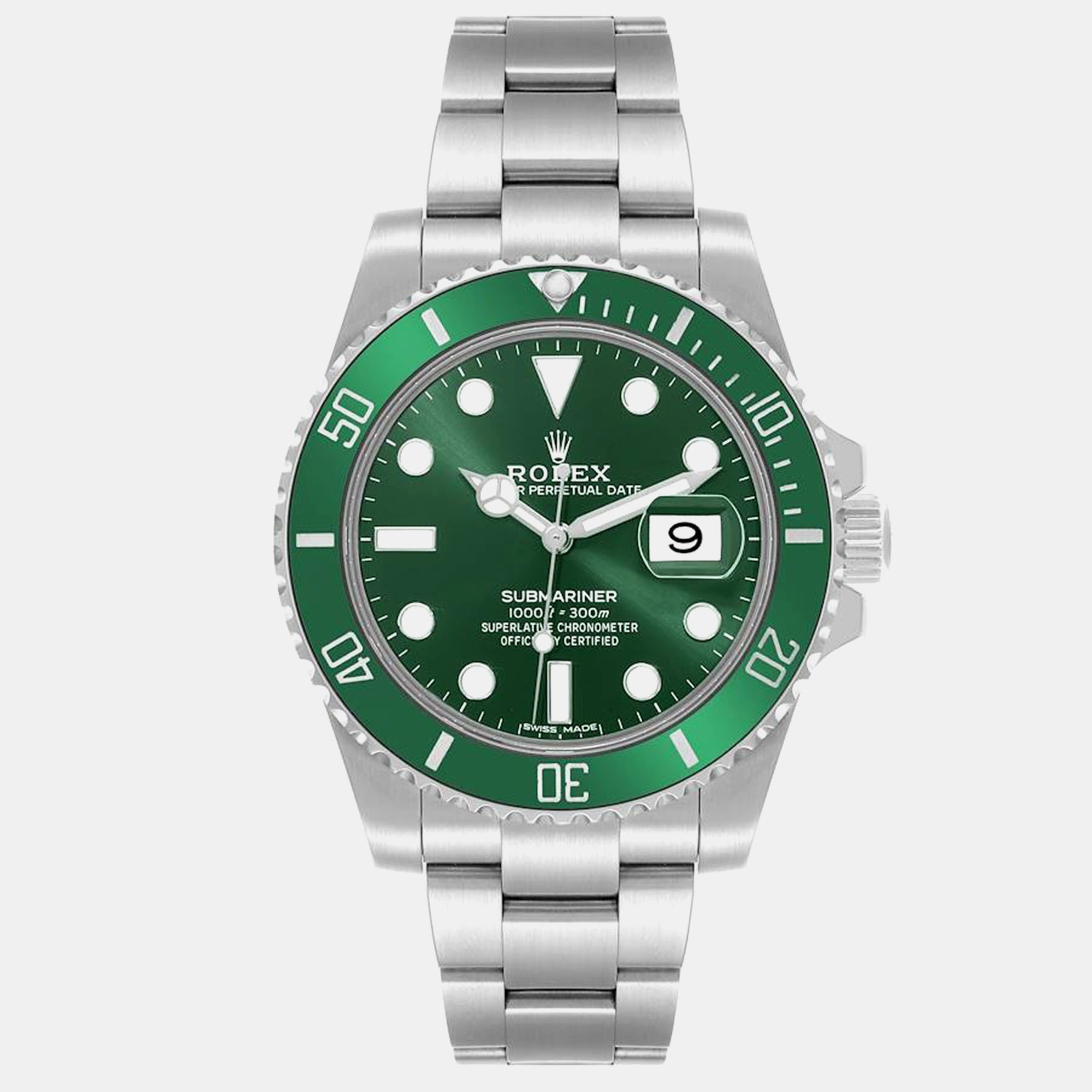 

Rolex Submariner Hulk Green Dial Steel Men's Watch 116610LV 40 mm