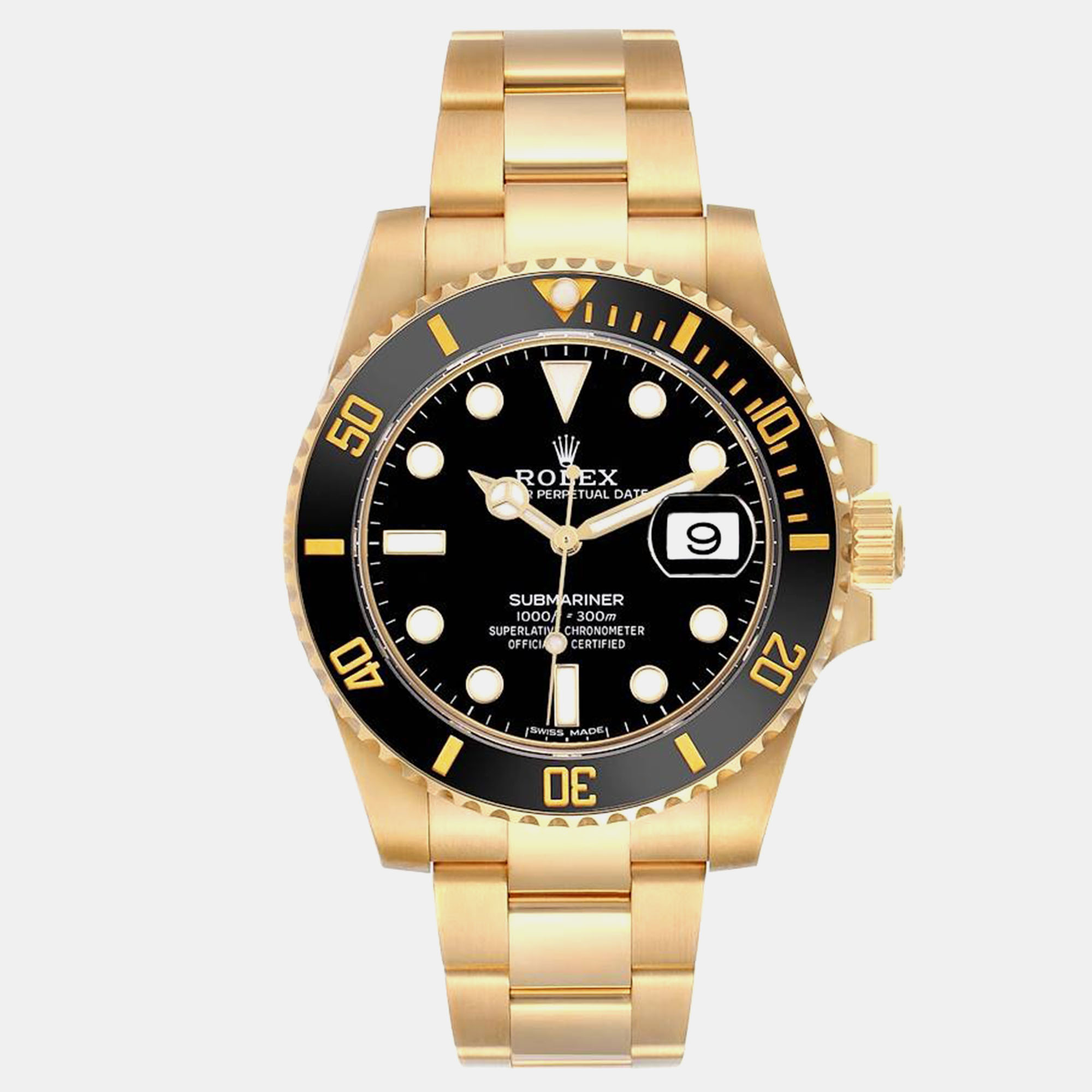 

Rolex Submariner Black Dial Yellow Gold Men's Watch 40.0 mm