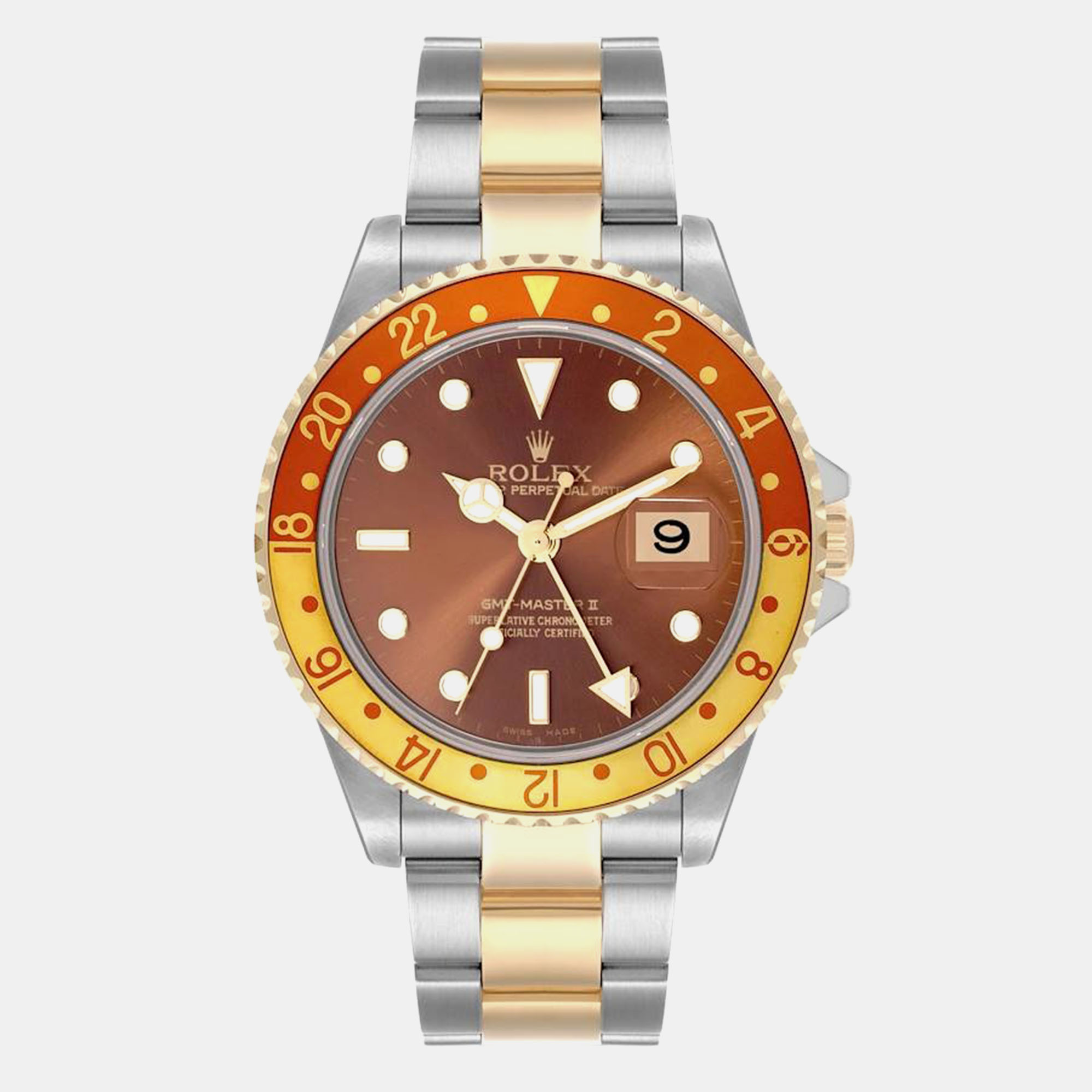 

Rolex GMT Master II Root Beer Steel Yellow Gold Men's Watch 40.0 mm, Brown