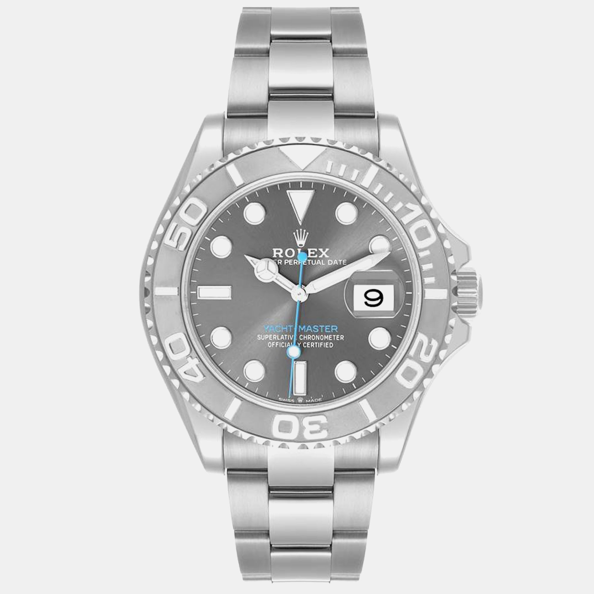 

Rolex Yachtmaster Steel Platinum Bezel Rhodium Dial Men's Watch 40.0 mm, Grey