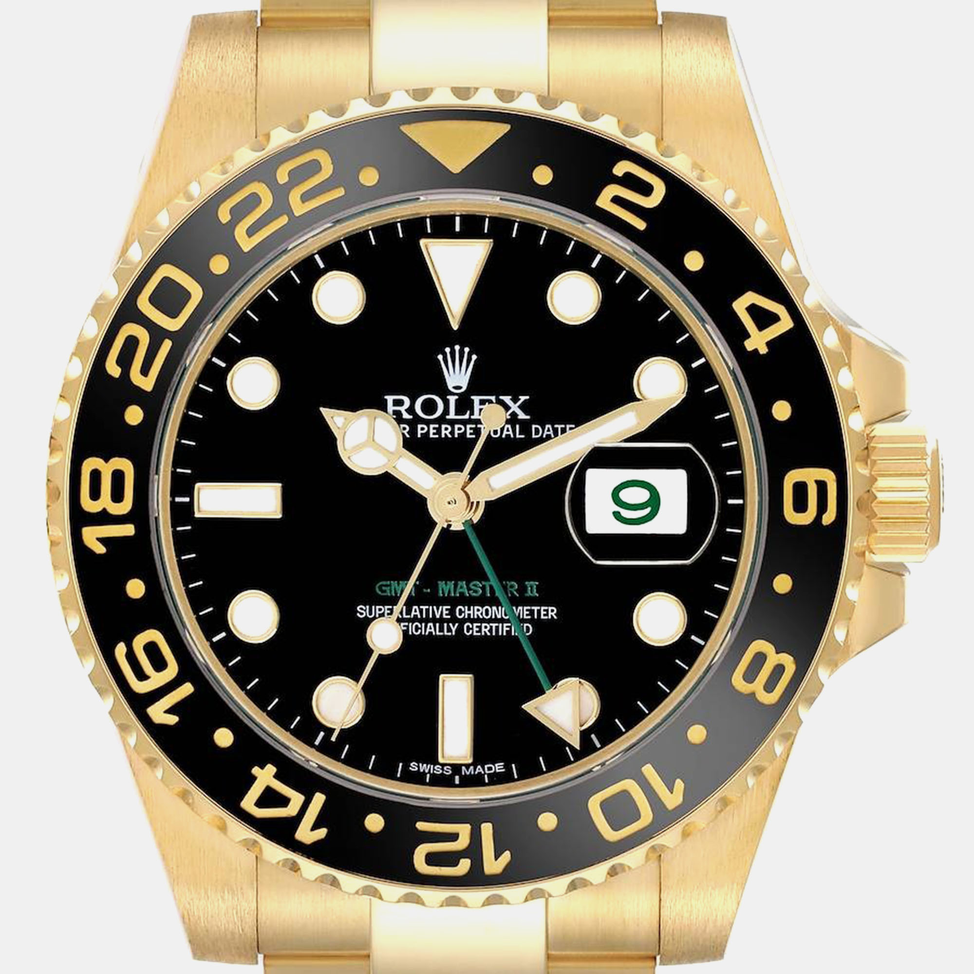 

Rolex GMT Master II Yellow Gold Men's Watch 40.0 mm, Black