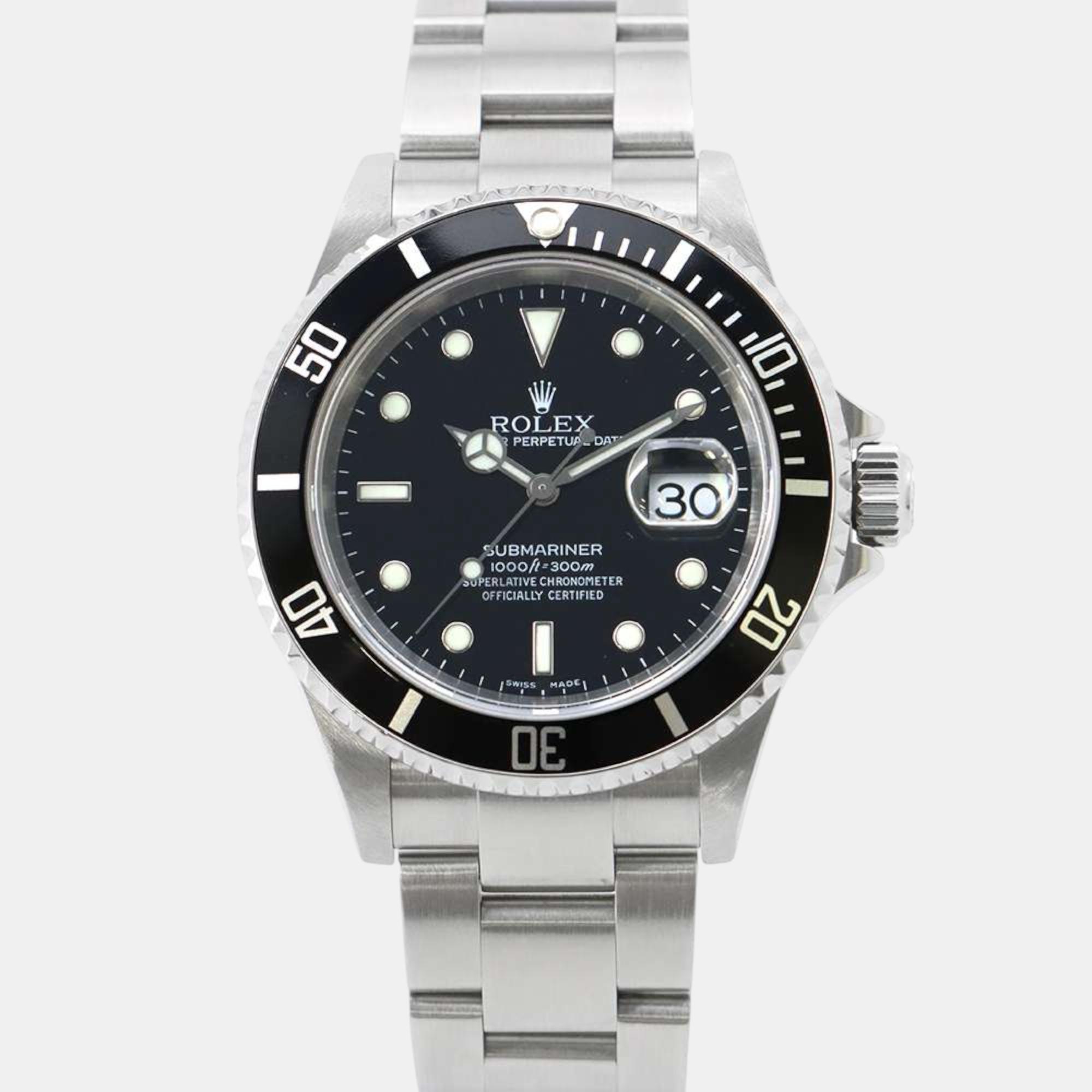 

Rolex Stainless Steel Black Dial Submariner Date Watch 40 mm