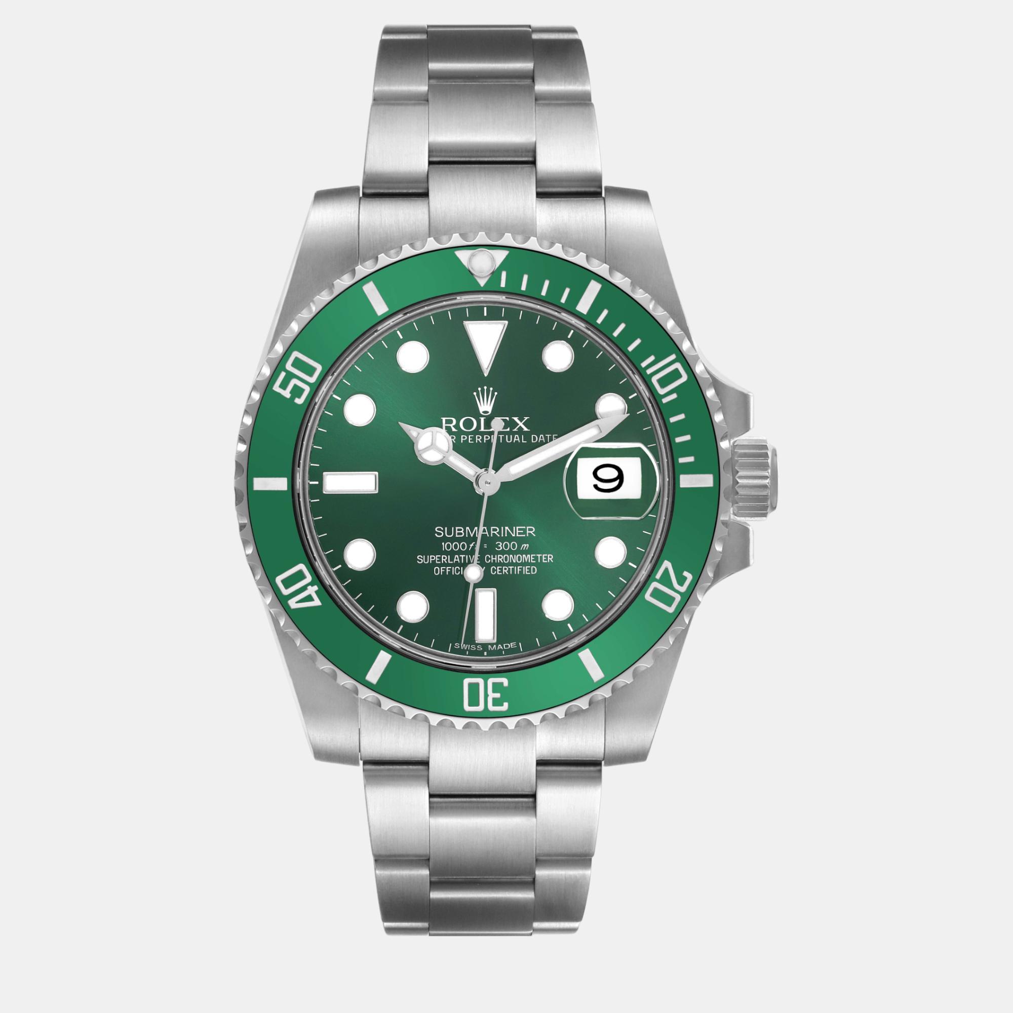 

Rolex Submariner Hulk Green Dial Steel Men's Watch 40.0 mm