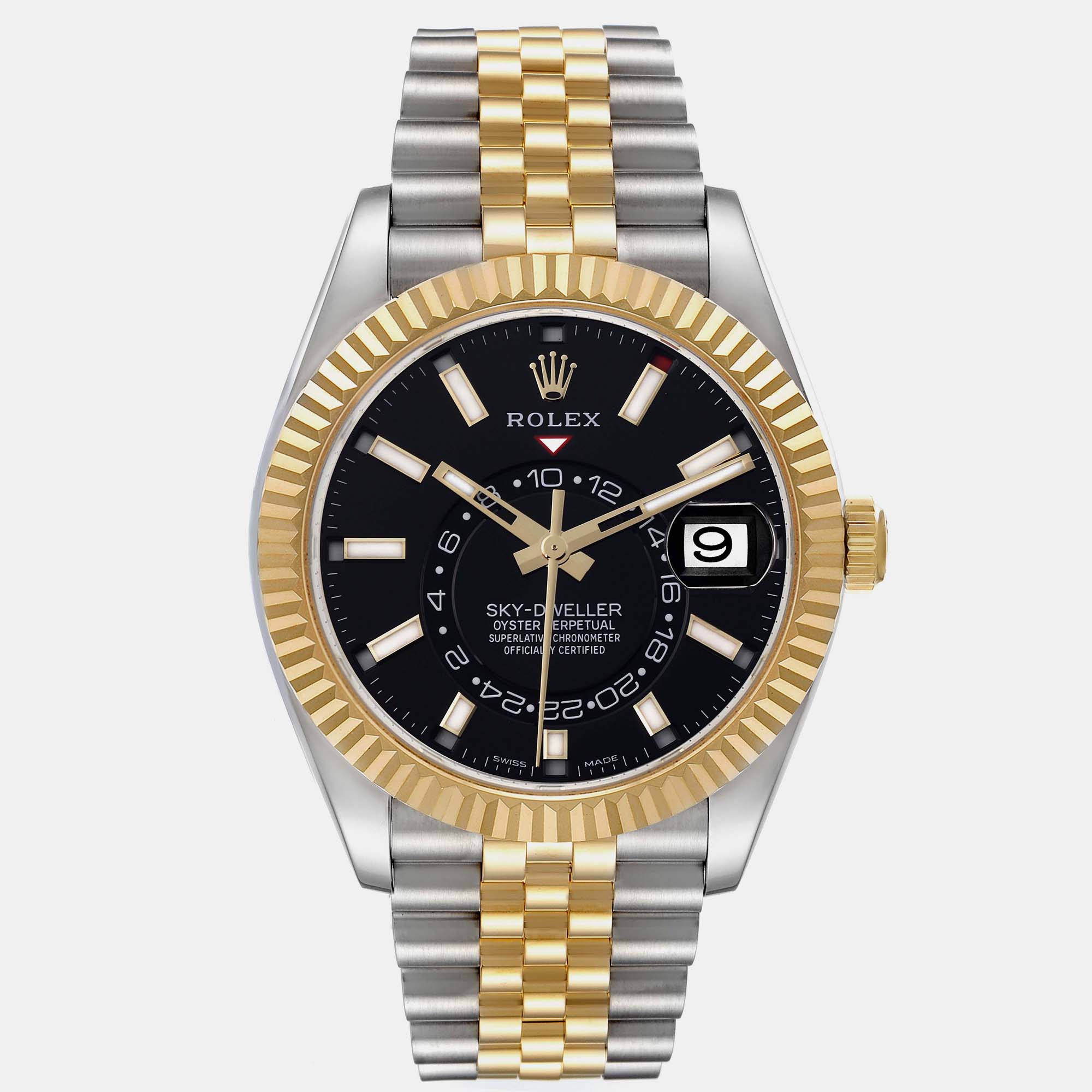 

Rolex Sky Dweller Steel Yellow Gold Black Dial Mens Watch 326933