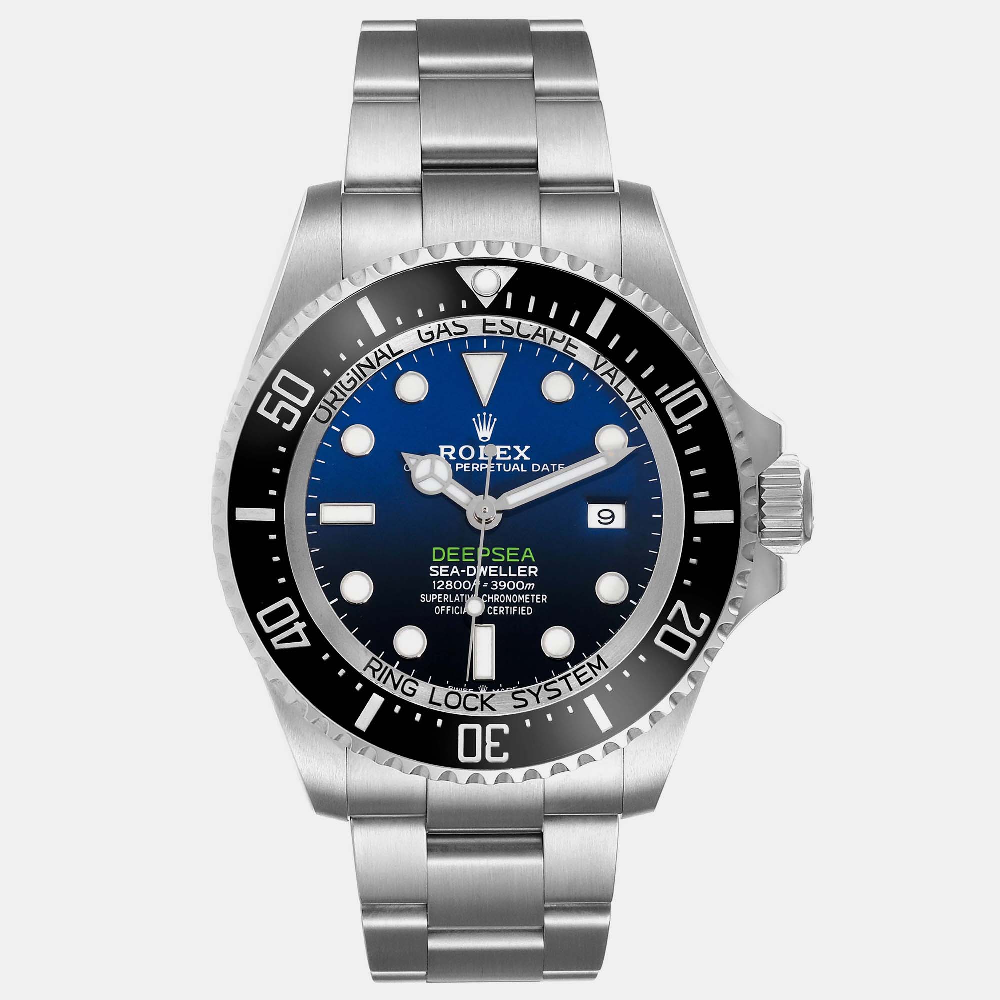 Pre-owned Rolex Seadweller Deepsea 44 Cameron D-blue Steel Mens Watch 126660 In Black