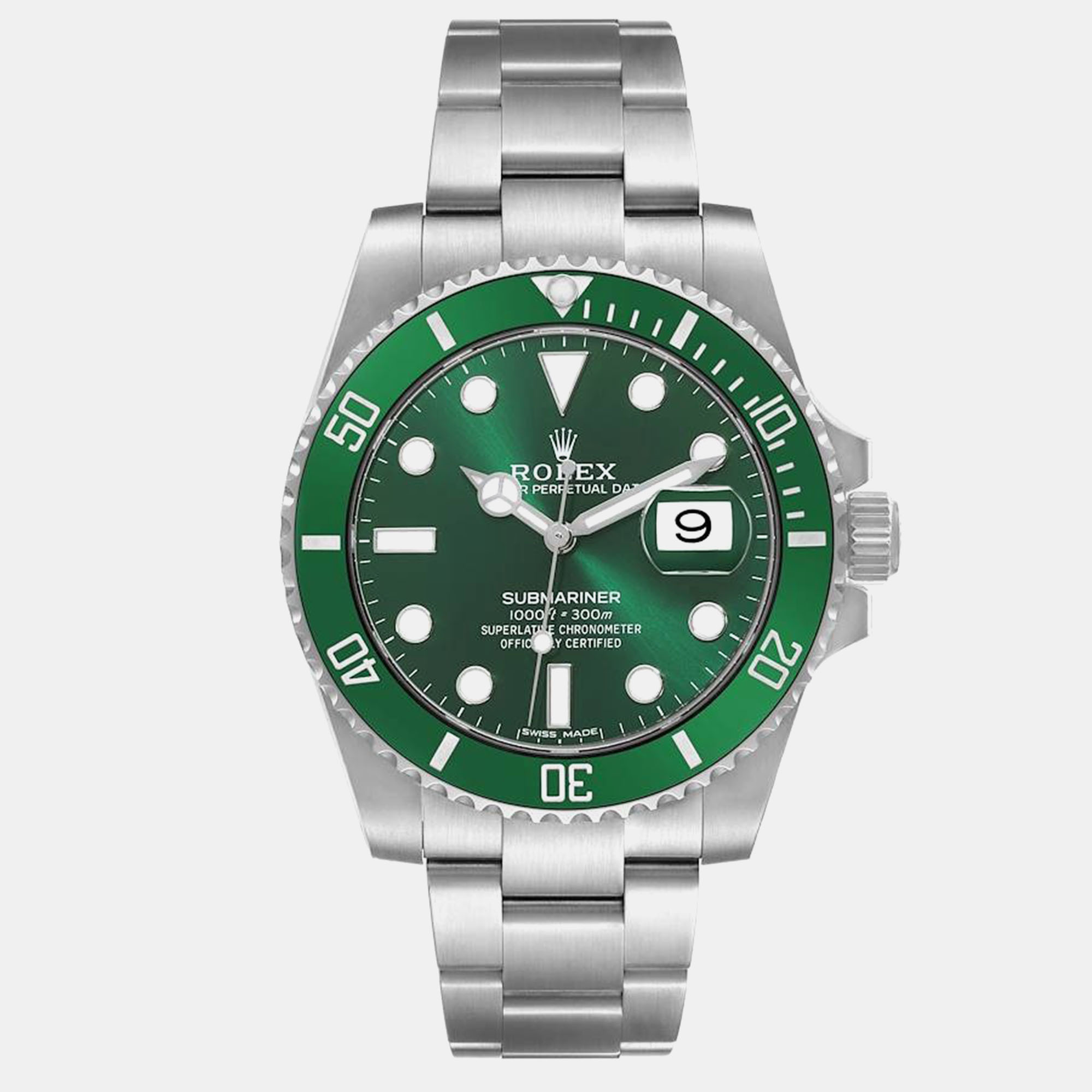 

Rolex Submariner Hulk Green Dial Steel Mens Watch 116610LV