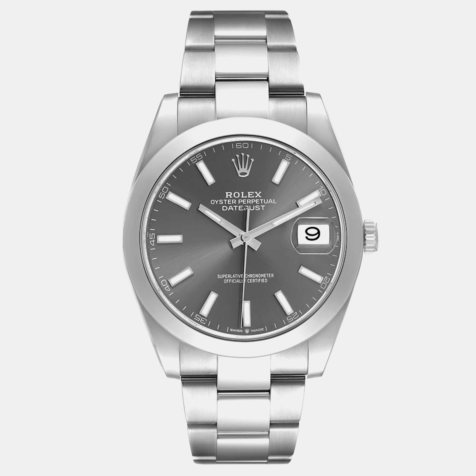 

Rolex Datejust 41 Slate Dial Steel Mens Watch 126300, Grey