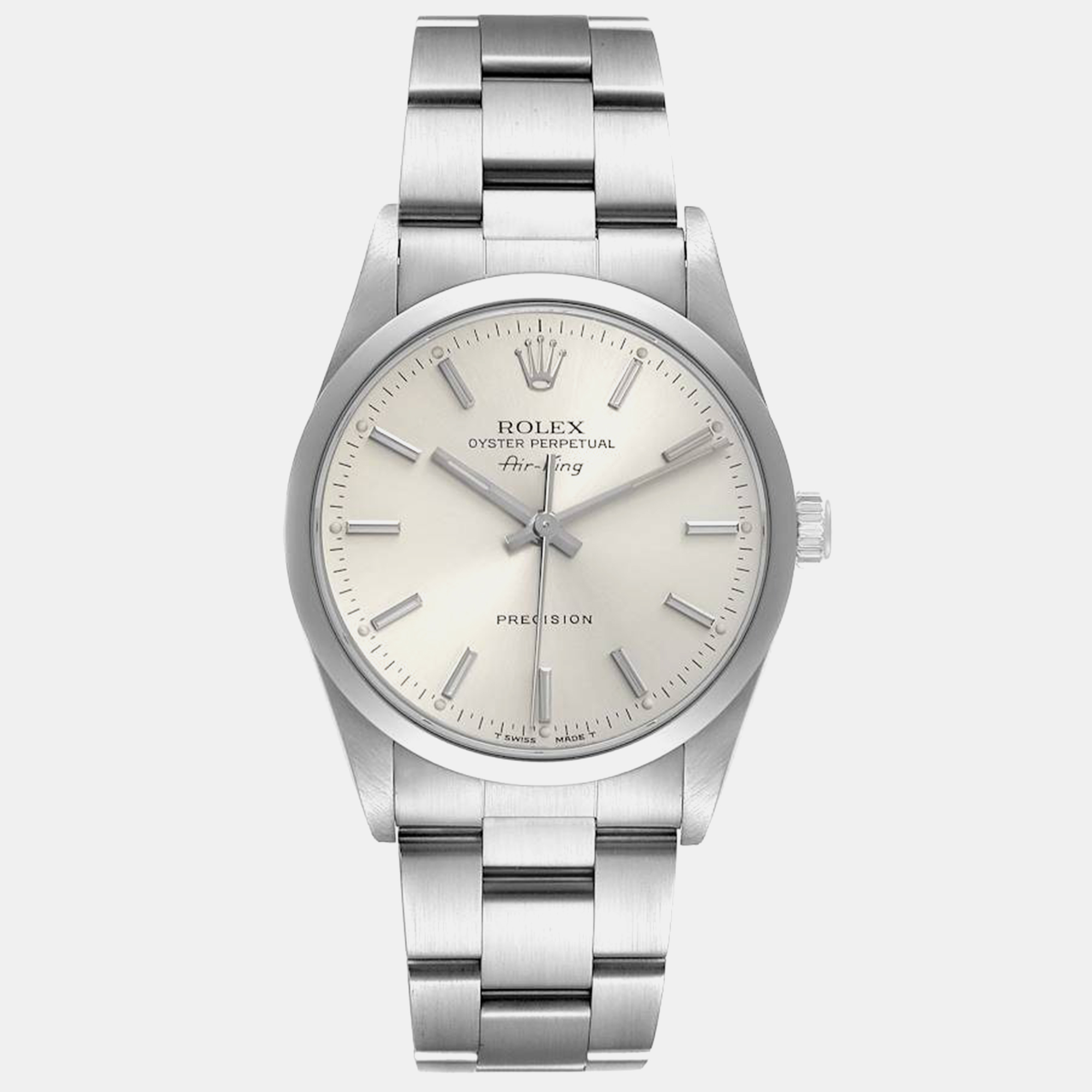 

Rolex Air King Silver Dial Smooth Bezel Steel Men's Watch 34.0 mm