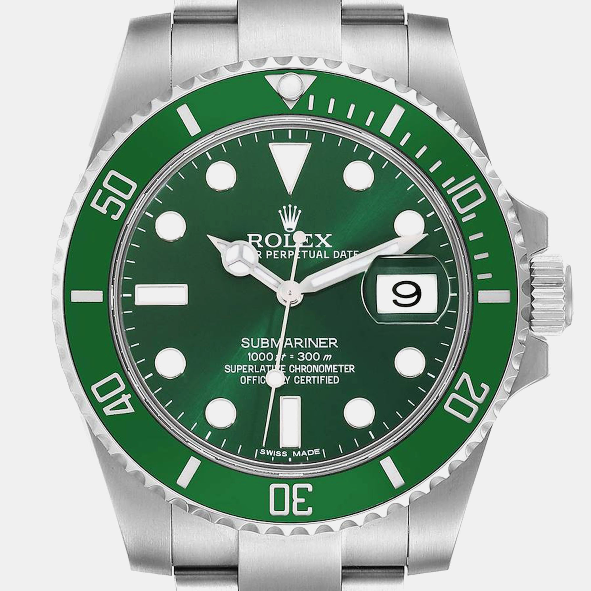 

Rolex Submariner Hulk Green Dial Steel Men's Watch 116610LV 40 mm