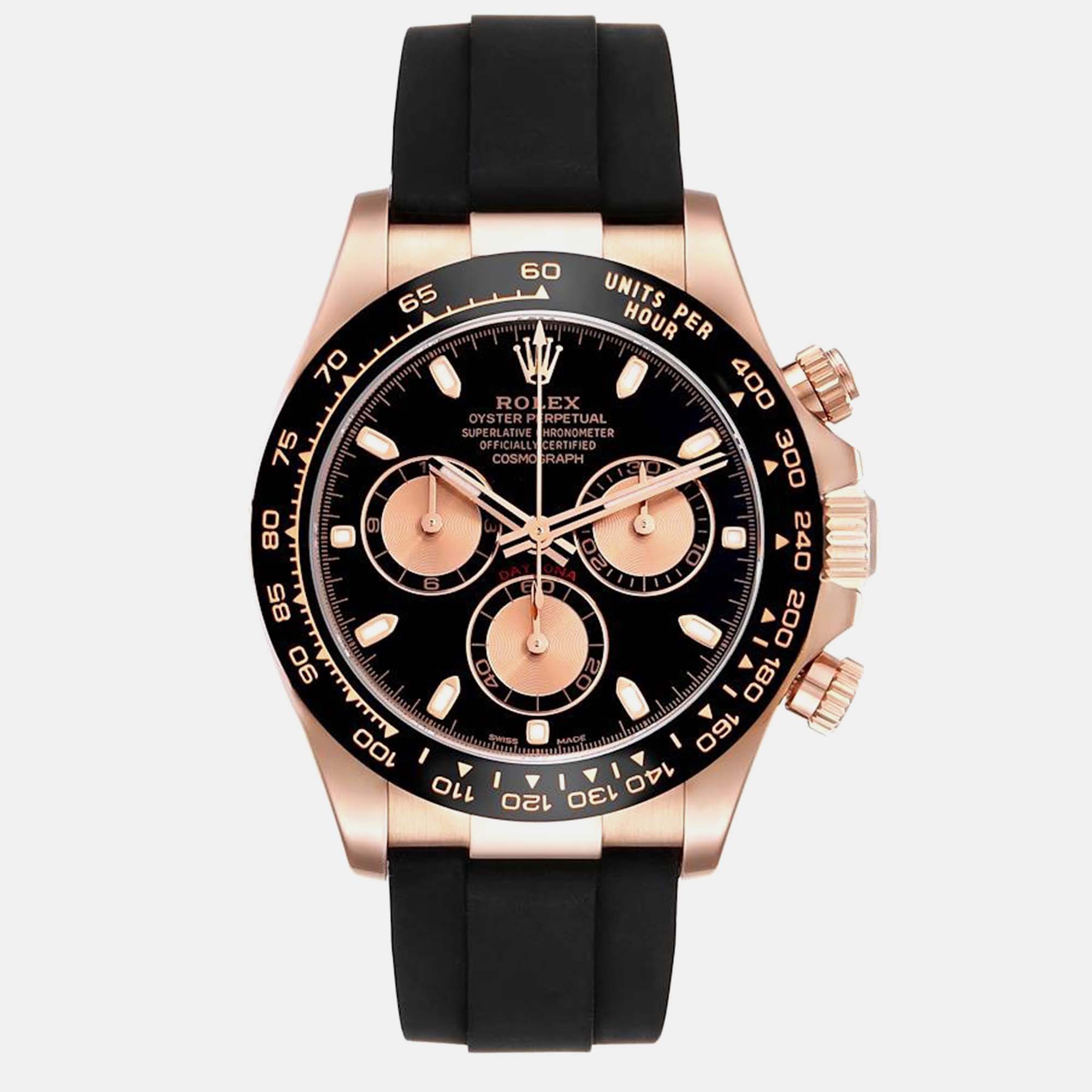 

Rolex Daytona Rose Gold Black Dial Men's Watch 116515 40 mm