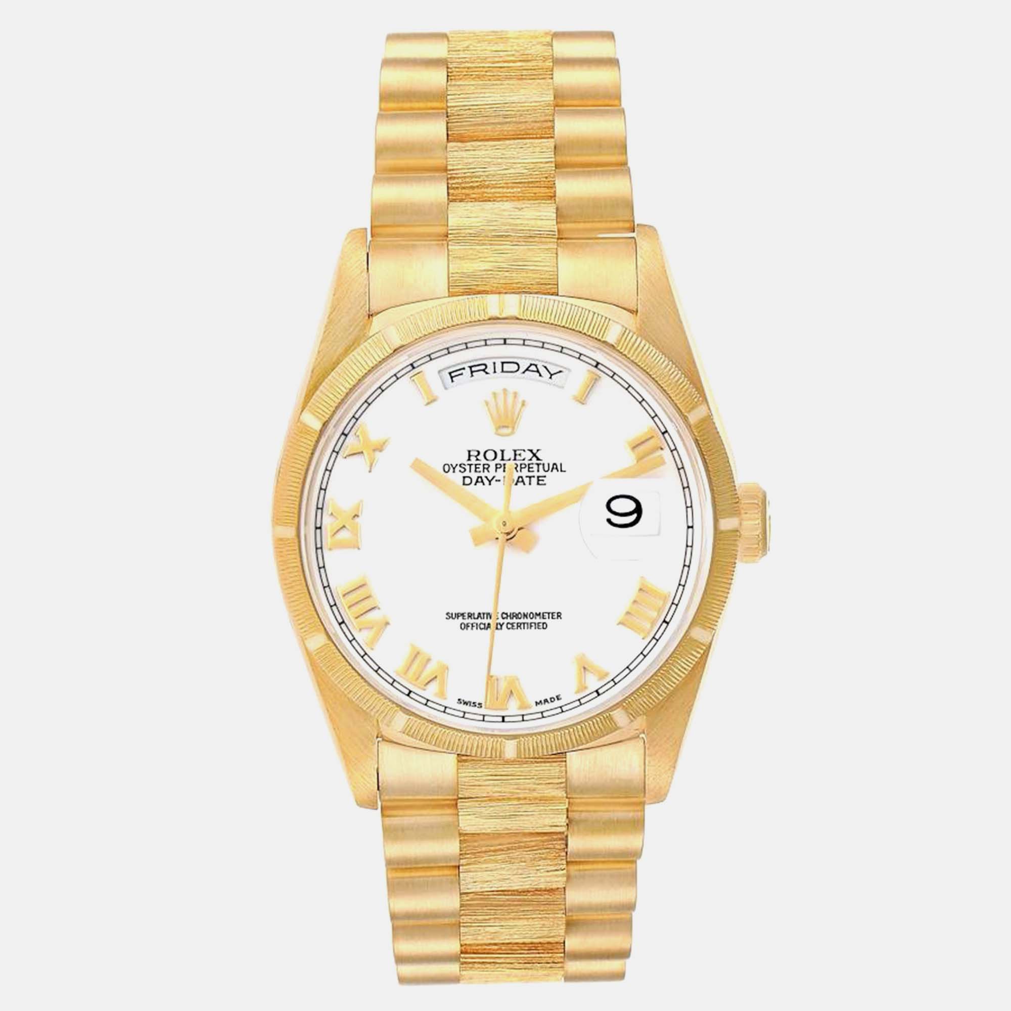 

Rolex Day-Date President Yellow Gold White Dial Men's Watch 18248 36 mm