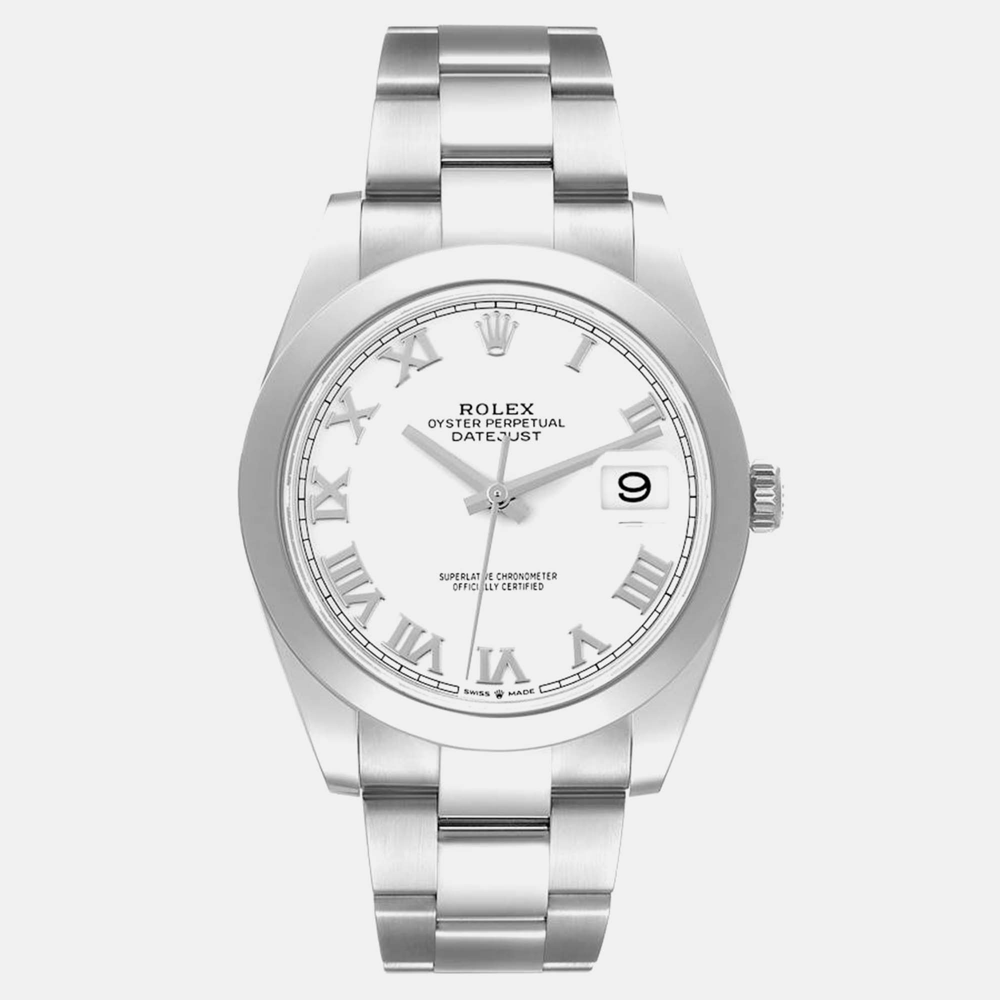 

Rolex Datejust White Roman Dial Steel Men's Watch 126300 41 mm