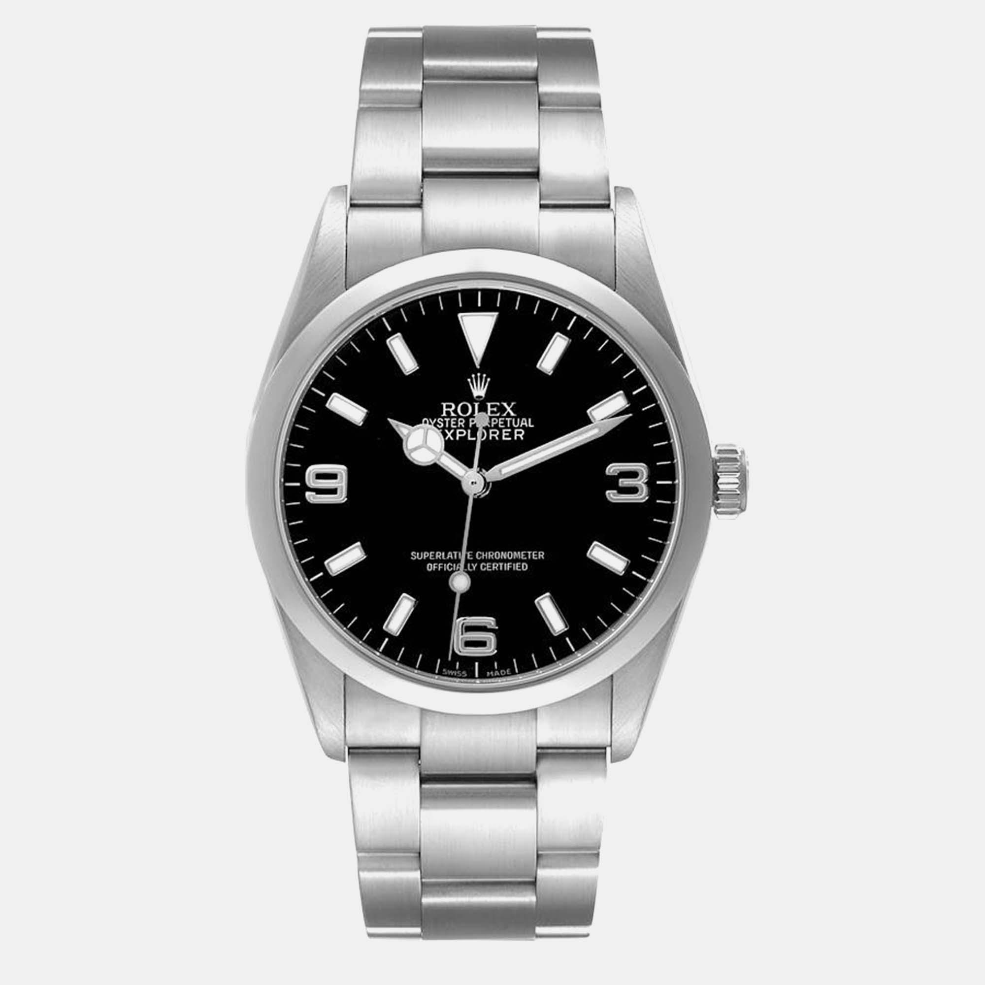 

Rolex Explorer I Black Dial Steel Men's Watch 114270 36 mm