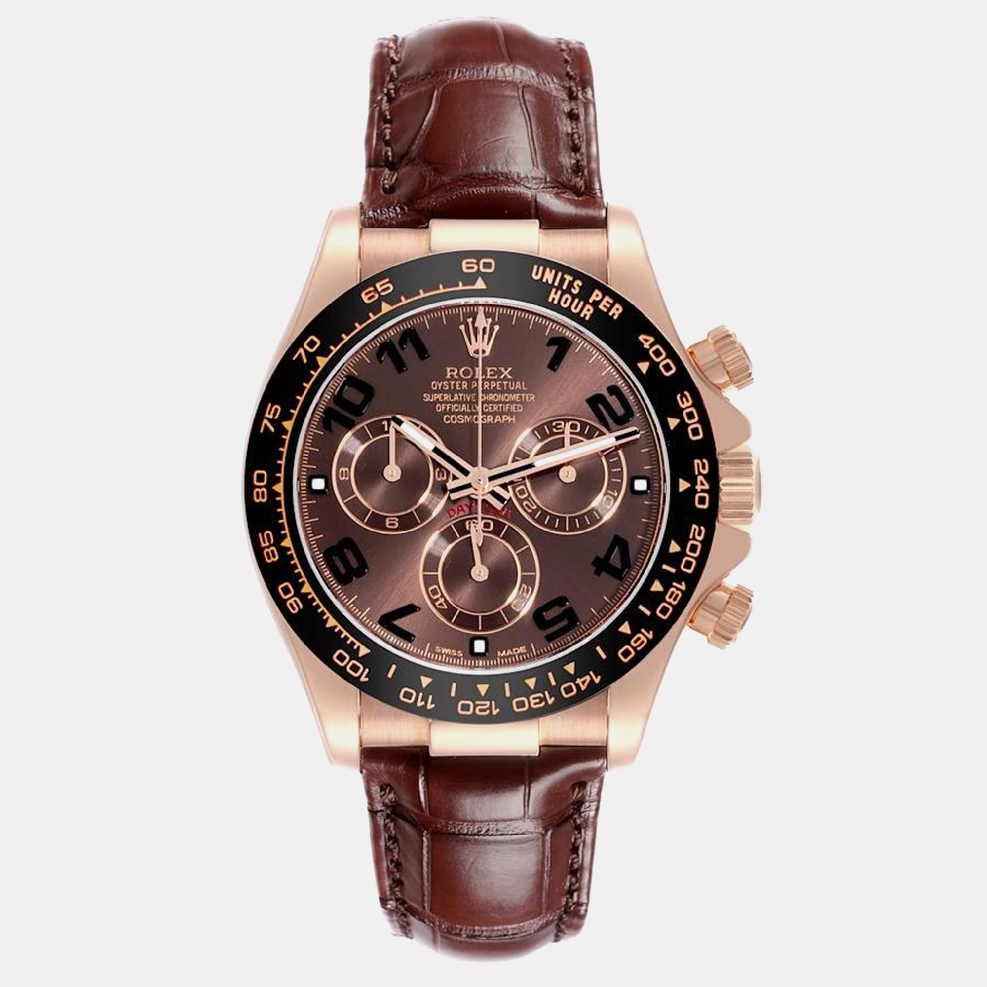 

Rolex Cosmograph Daytona Rose Gold Brown Dial Mens Watch 116515