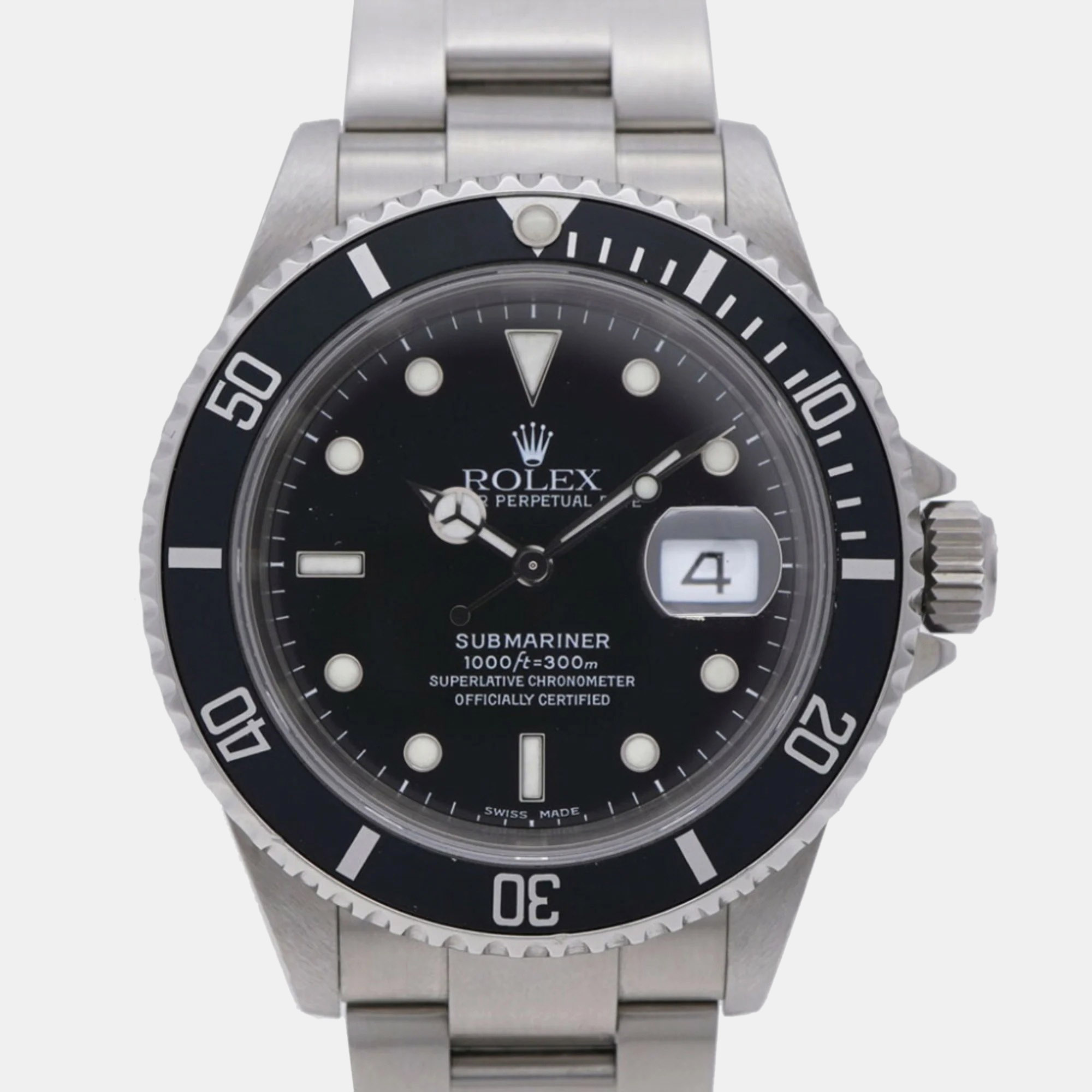 

Rolex Black Stainless Steel Submariner Automatic Men's Wristwatch 40 mm