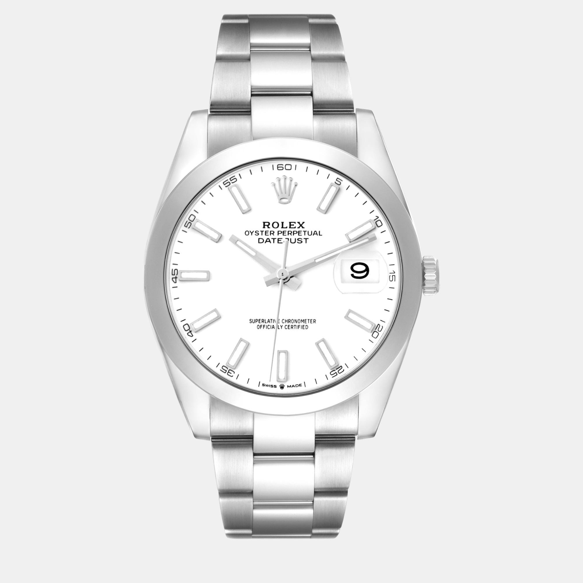 

Rolex Datejust White Dial Steel Men's Watch 126300 41 mm