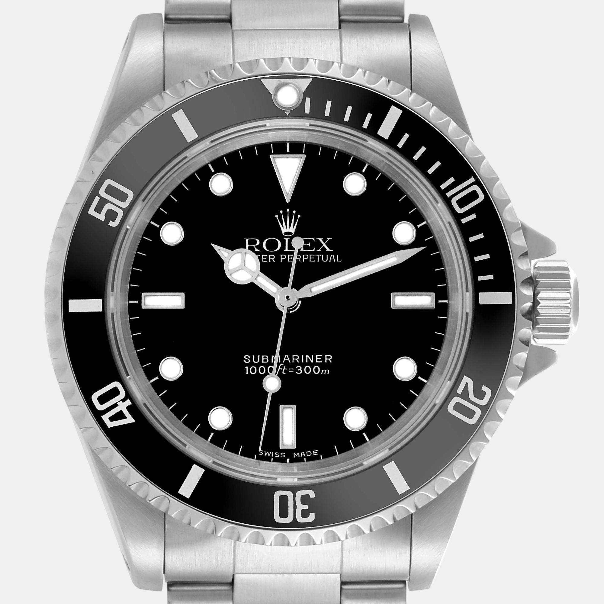 

Rolex Submariner No Date 2 Liner Steel Men's Watch 14060 40 mm, Black