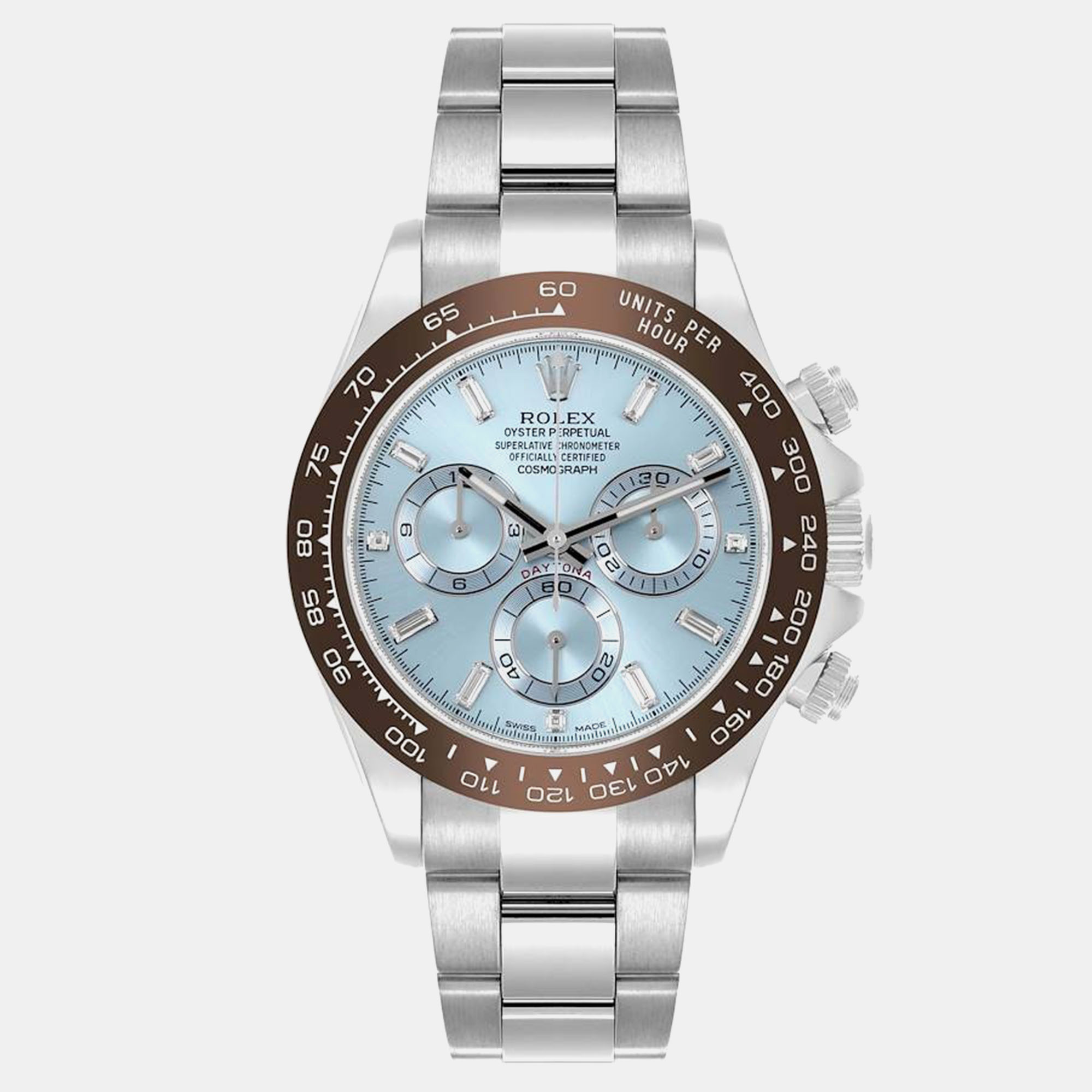 

Rolex Daytona Ice Blue Diamond Dial Platinum Chronograph Watch 40.0 mm