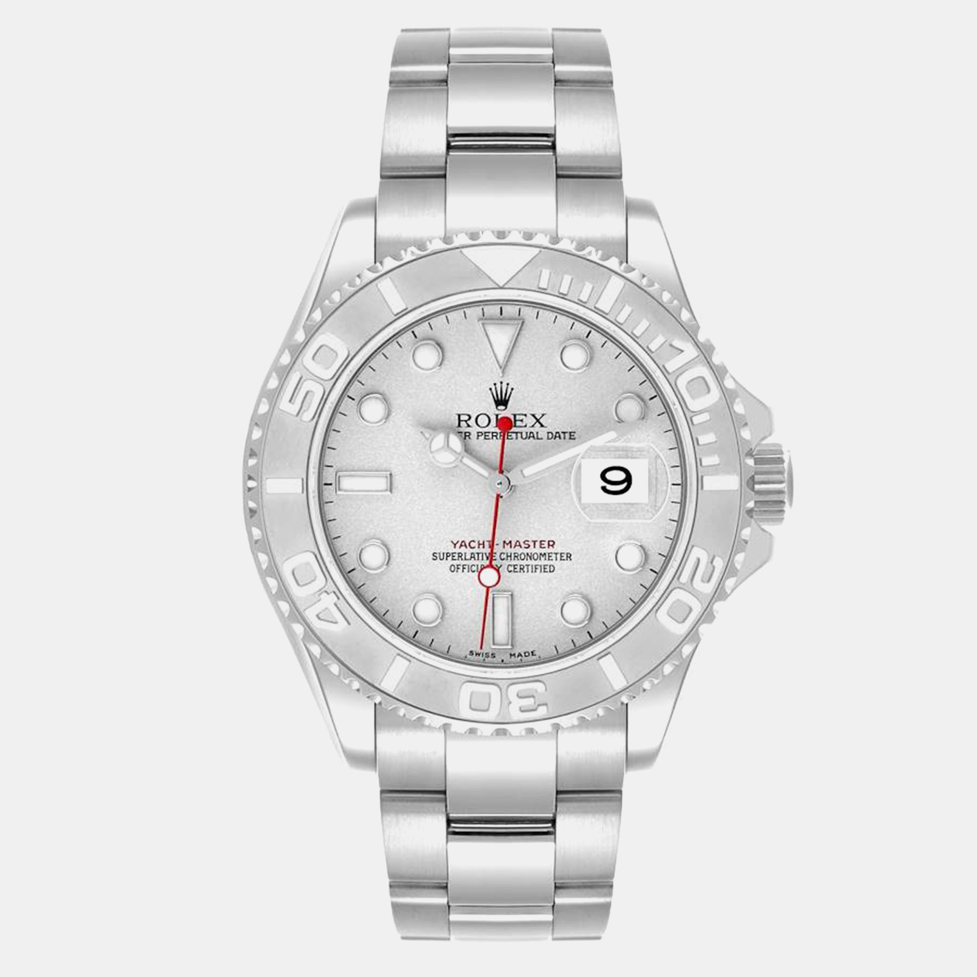 

Rolex Yachtmaster Platinum Dial Bezel Steel Men's Watch 40.0 mm, Silver