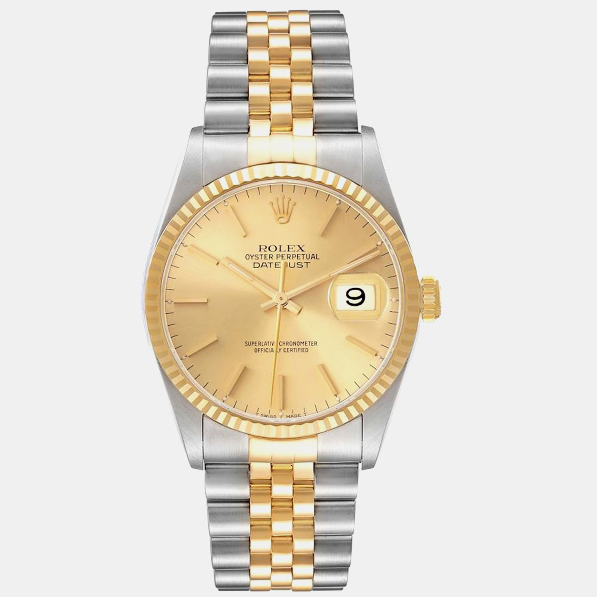 

Rolex Datejust 36 Steel Yellow Gold Champagne Dial Mens Watch 16233