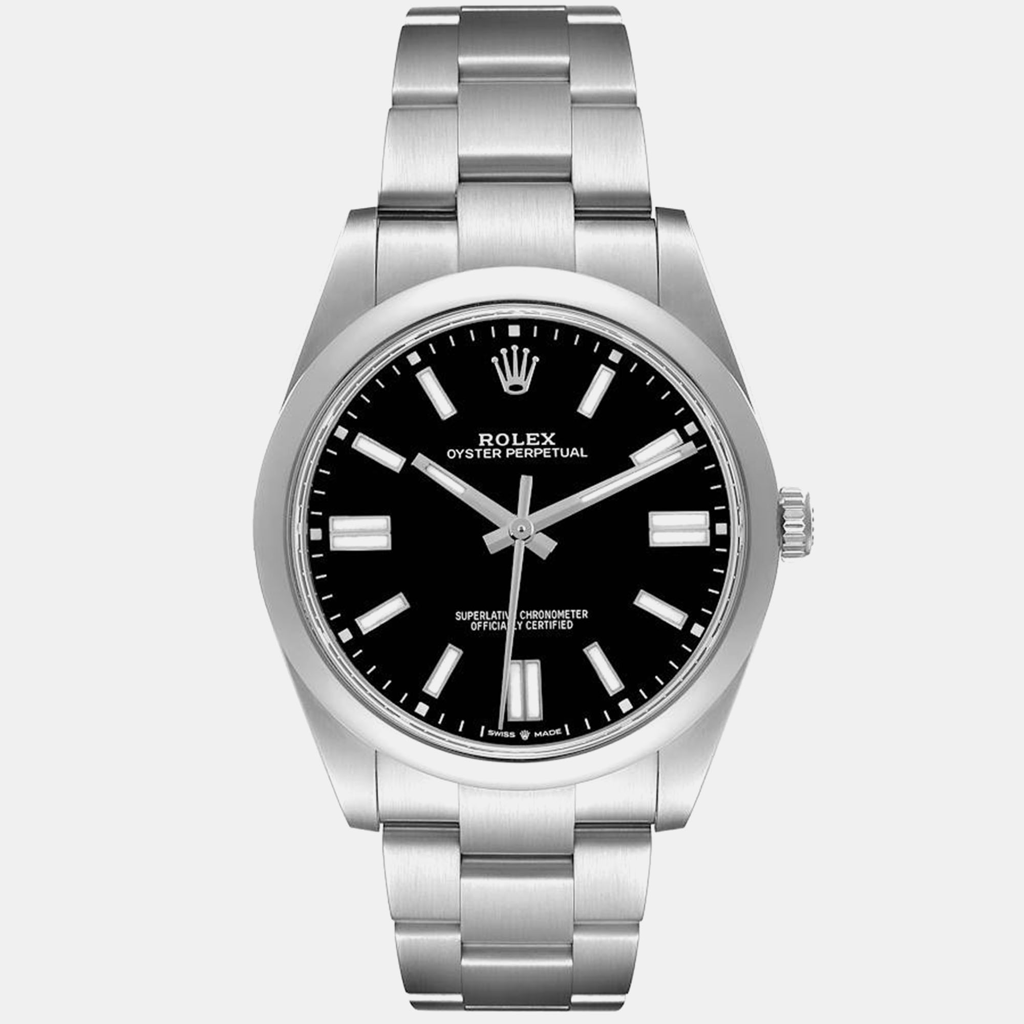 

Rolex Oyster Perpetual  Black Dial Steel Mens Watch 124300 Unworn