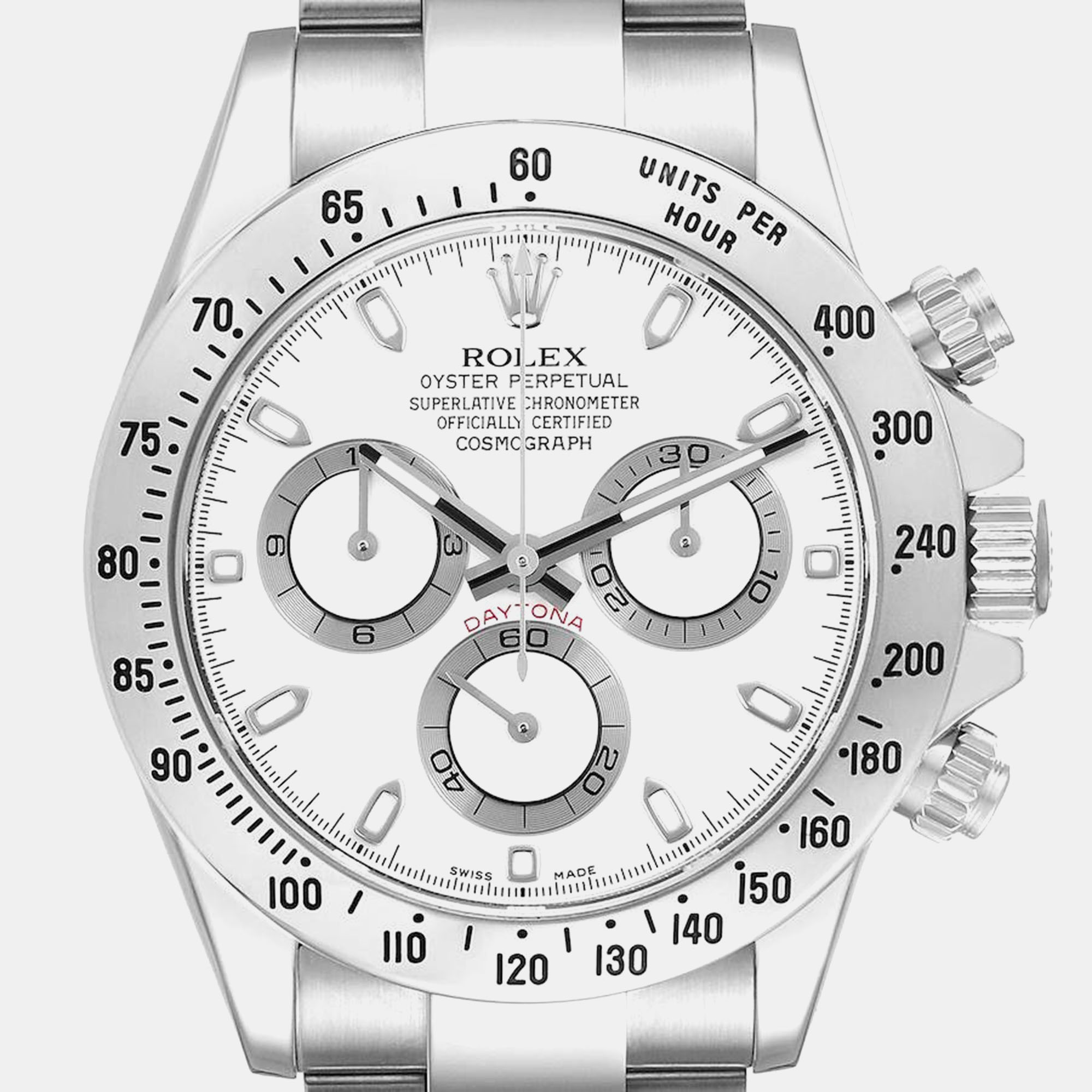 

Rolex Daytona Chronograph White Dial Steel Mens Watch 116520