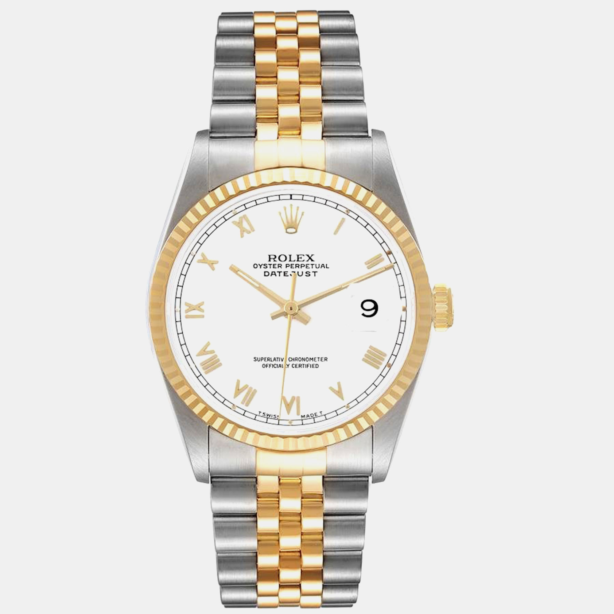 

Rolex Datejust Steel Yellow Gold White Diamond Dial Men's Watch 36.0 mm