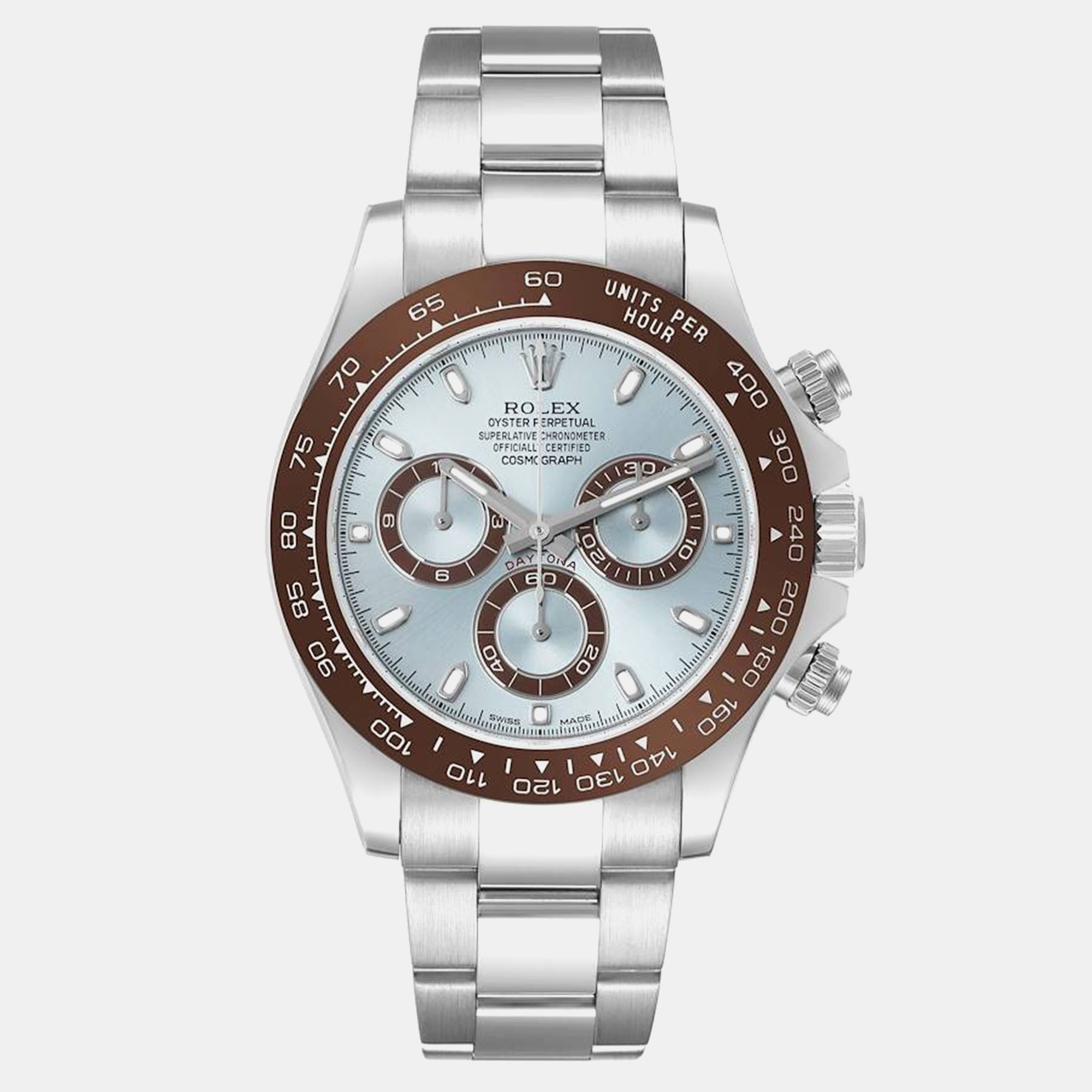 

Rolex Daytona Ice Blue Dial Platinum Chronograph Watch 40.0 mm