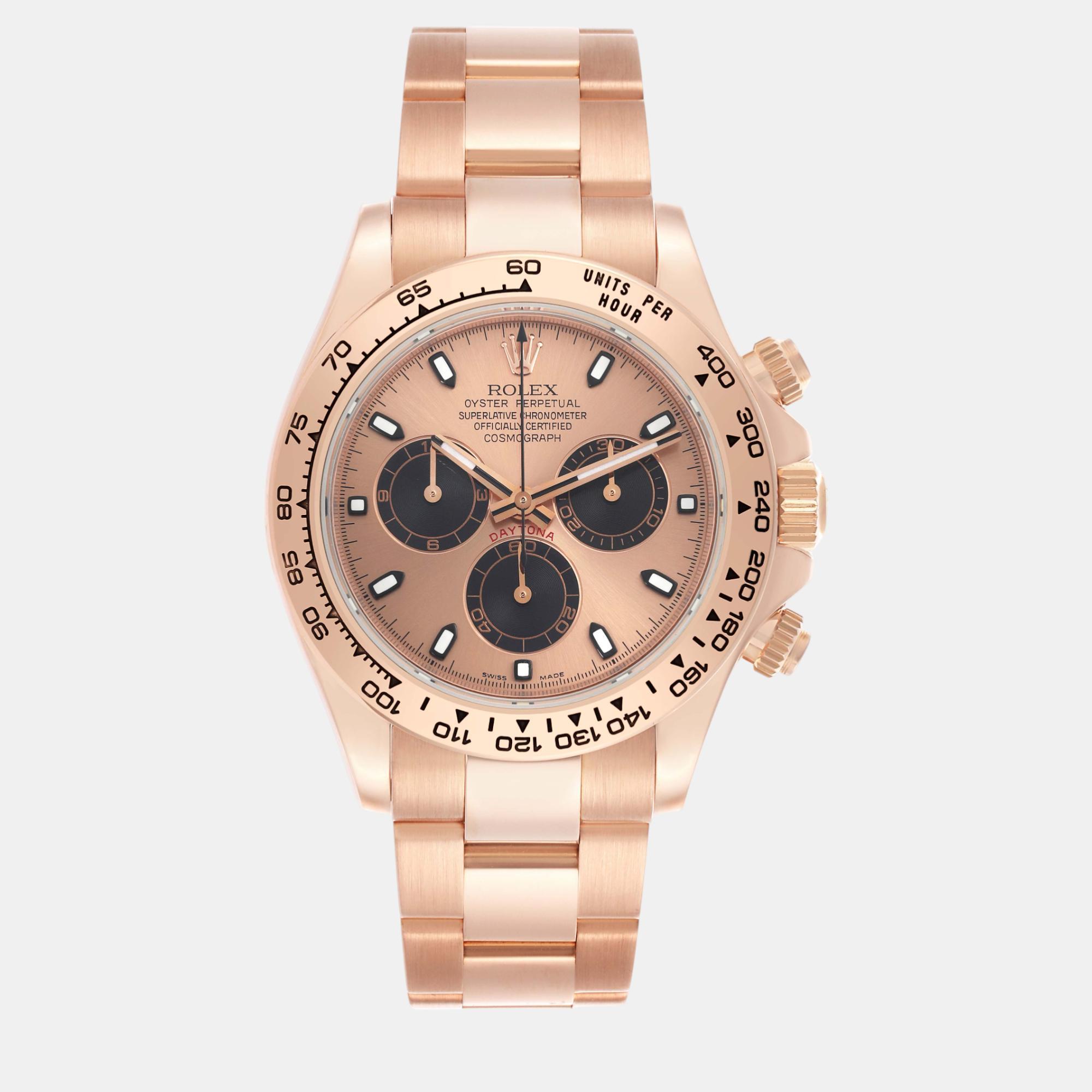 

Rolex Daytona Cosmograph Black Dial Rose Gold Men's Watch 40.0 mm, Pink