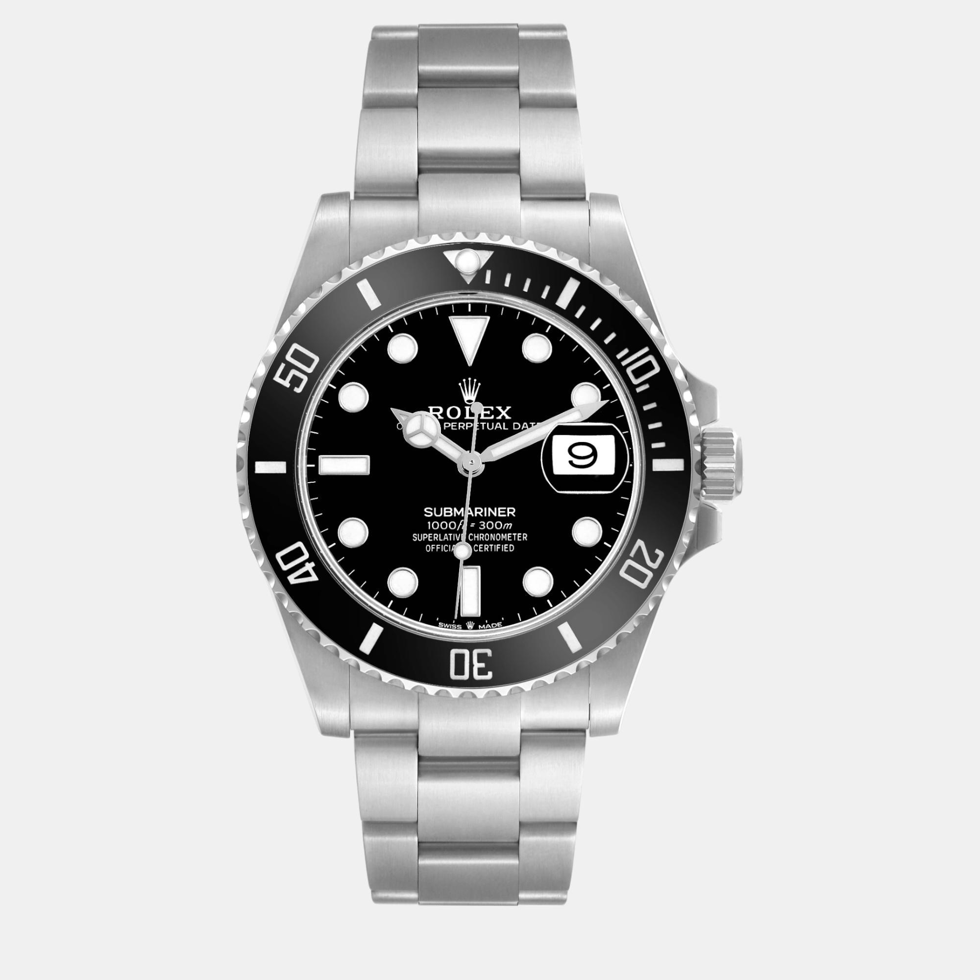 

Rolex Submariner Black Dial Ceramic Bezel Steel Men's Watch 41.0 mm