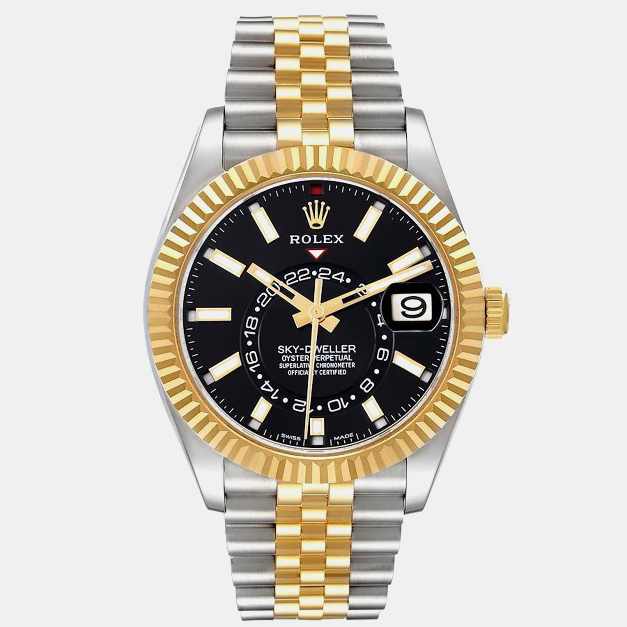 

Rolex Sky Dweller Steel Yellow Gold Black Dial Mens Watch 326933