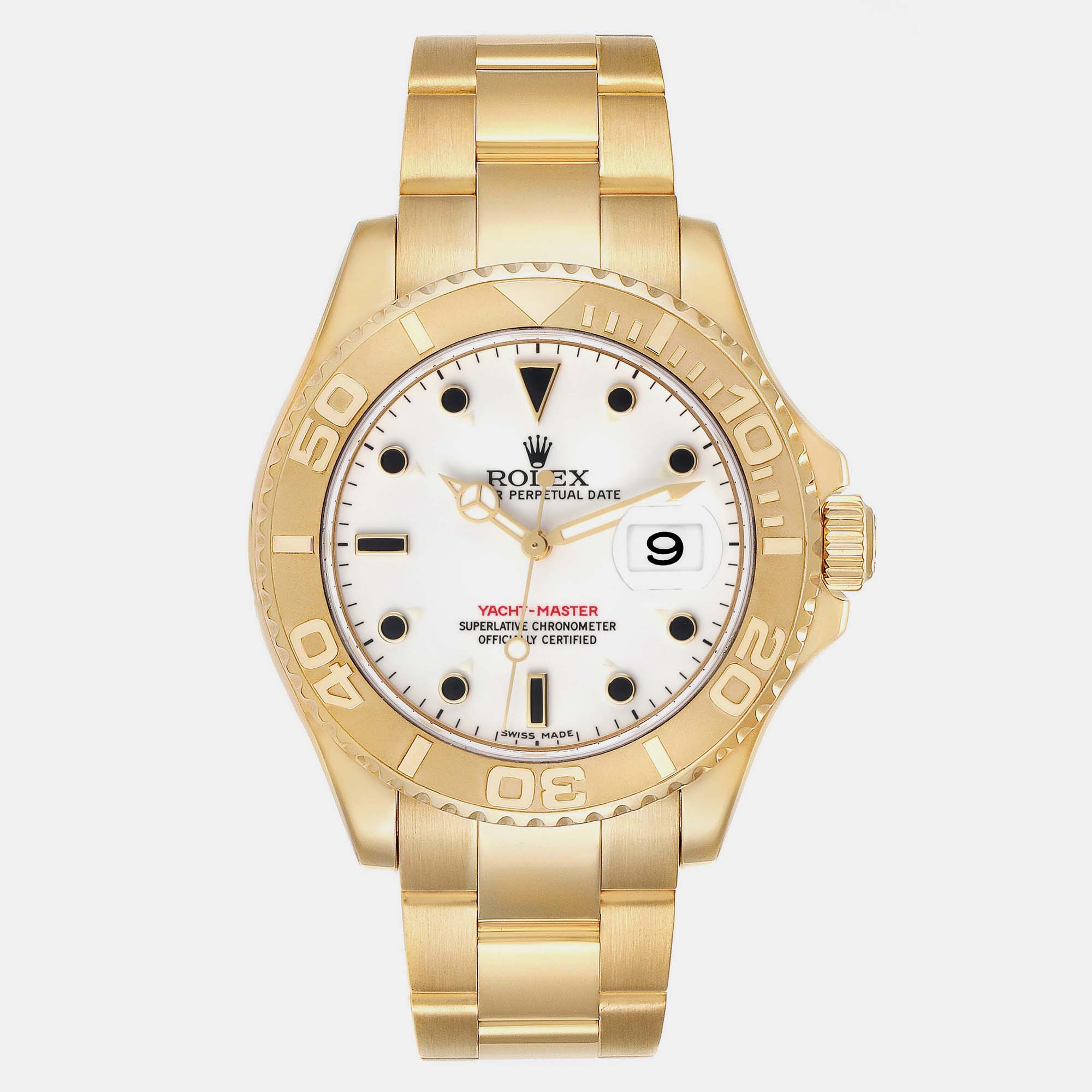 

Rolex Yachtmaster Yellow Gold White Dial Men's Watch 16628 40 mm