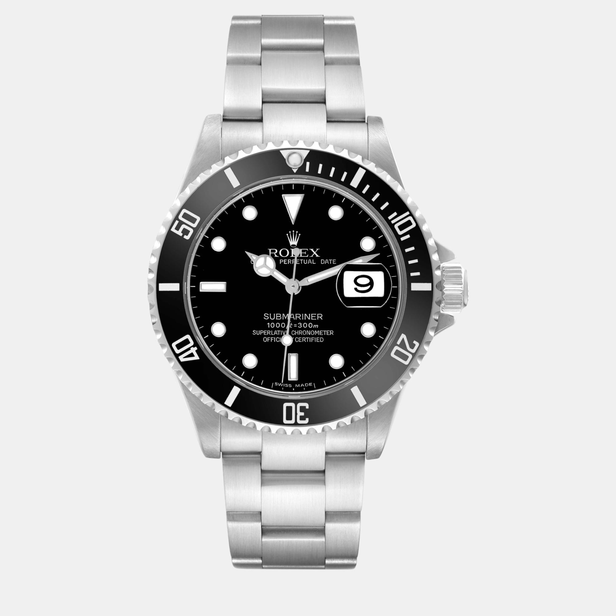 

Rolex Submariner Date Black Dial Steel Men's Watch 16610 40 mm