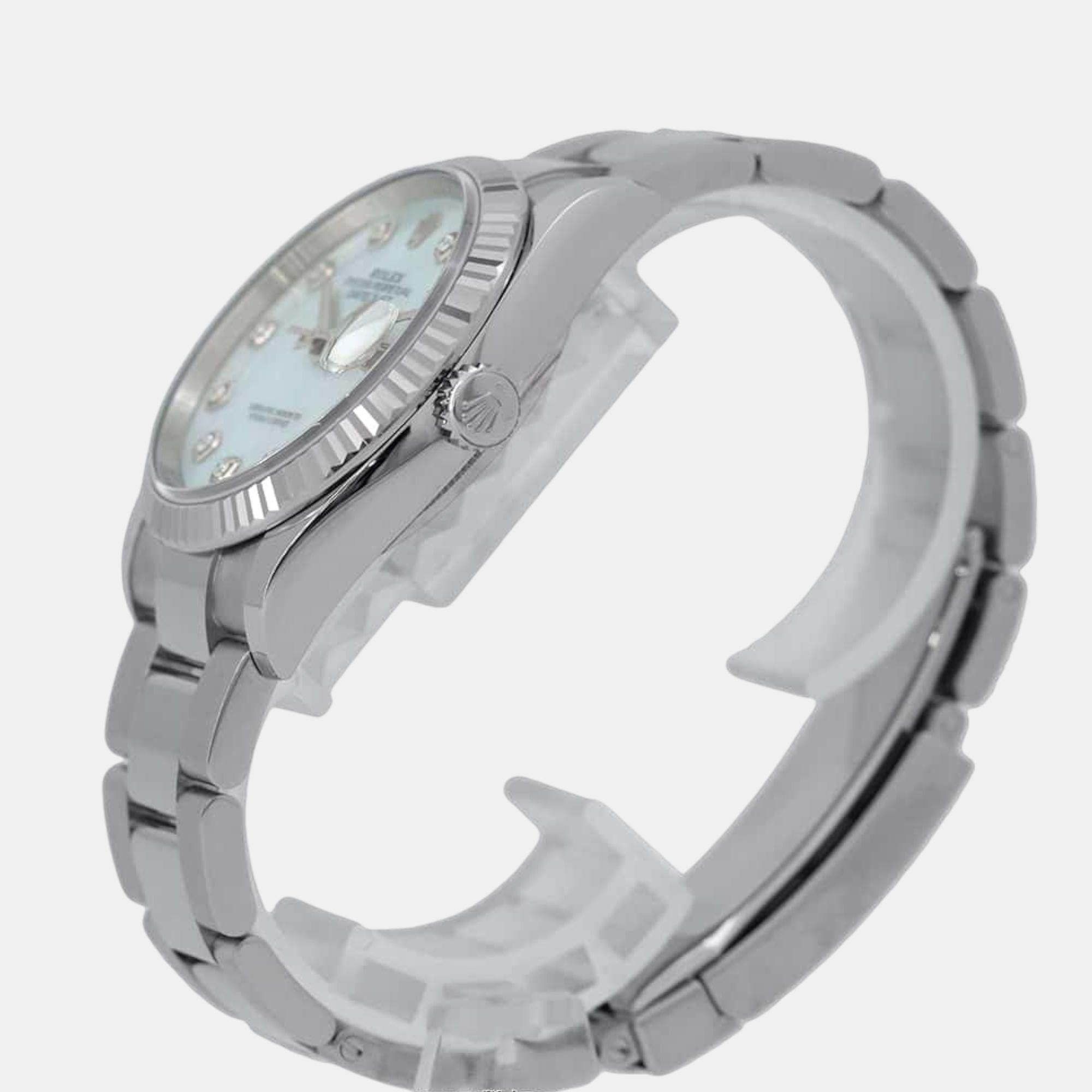 Rolex MOP Diamond 18K White Gold Stainless Steel Datejust 126234NG Automatic Men`s Wristwatch 36 mm 