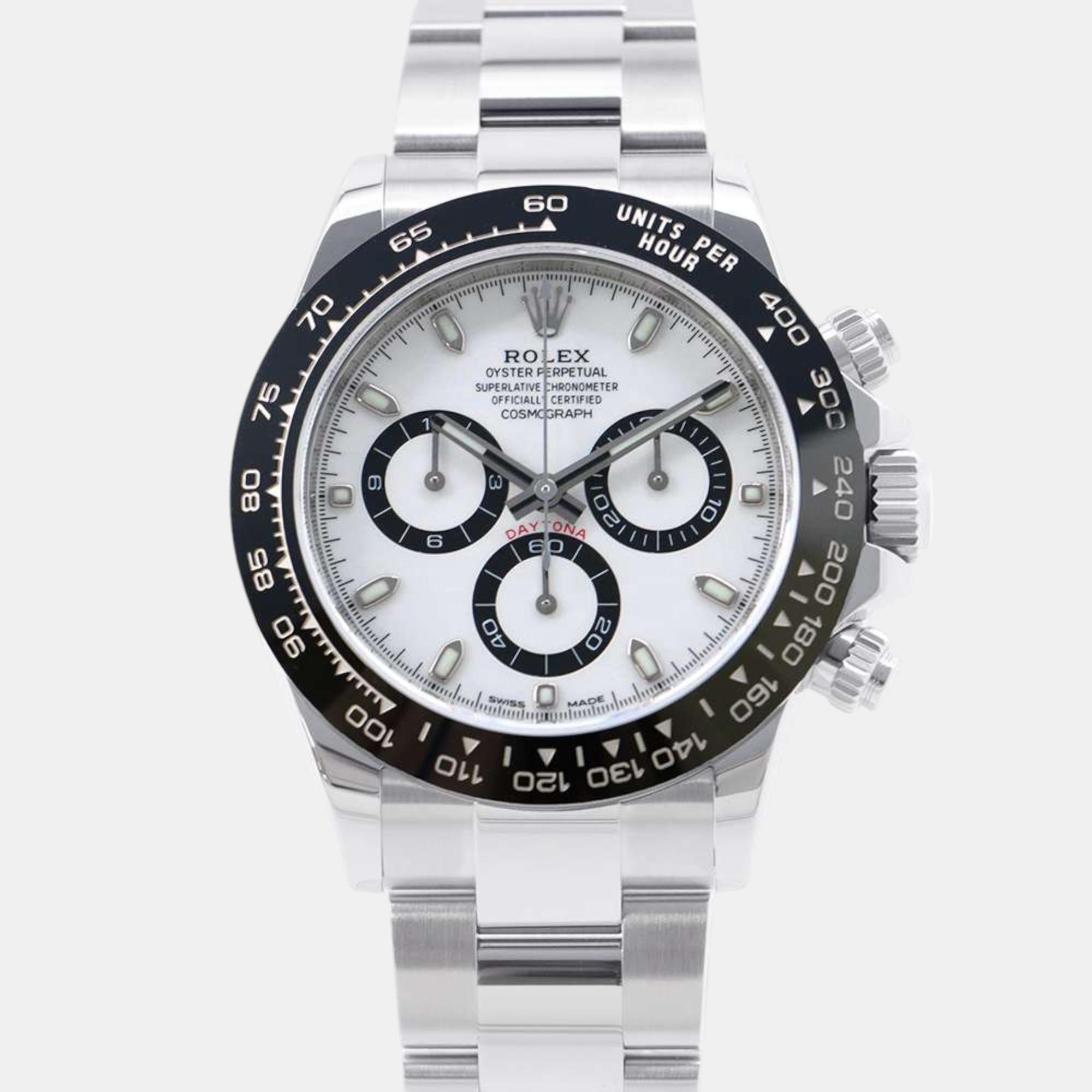 

Rolex White Stainless Steel Cosmograph Daytona 116500LN Automatic Men's Wristwatch 40 mm