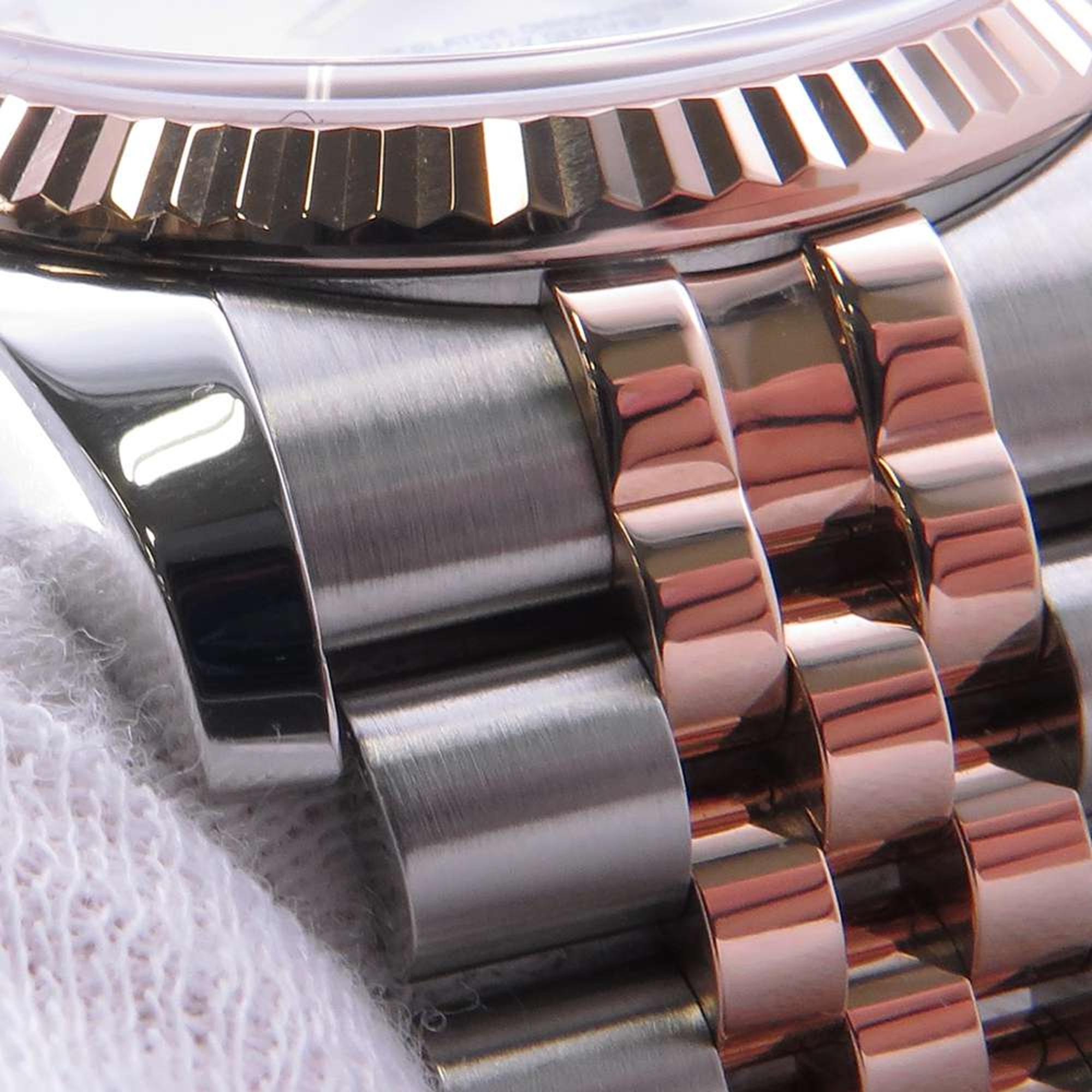 Rolex White 18k Rose Gold Stainless Steel Datejust 116231 Automatic Men`s Wristwatch 36 mm 