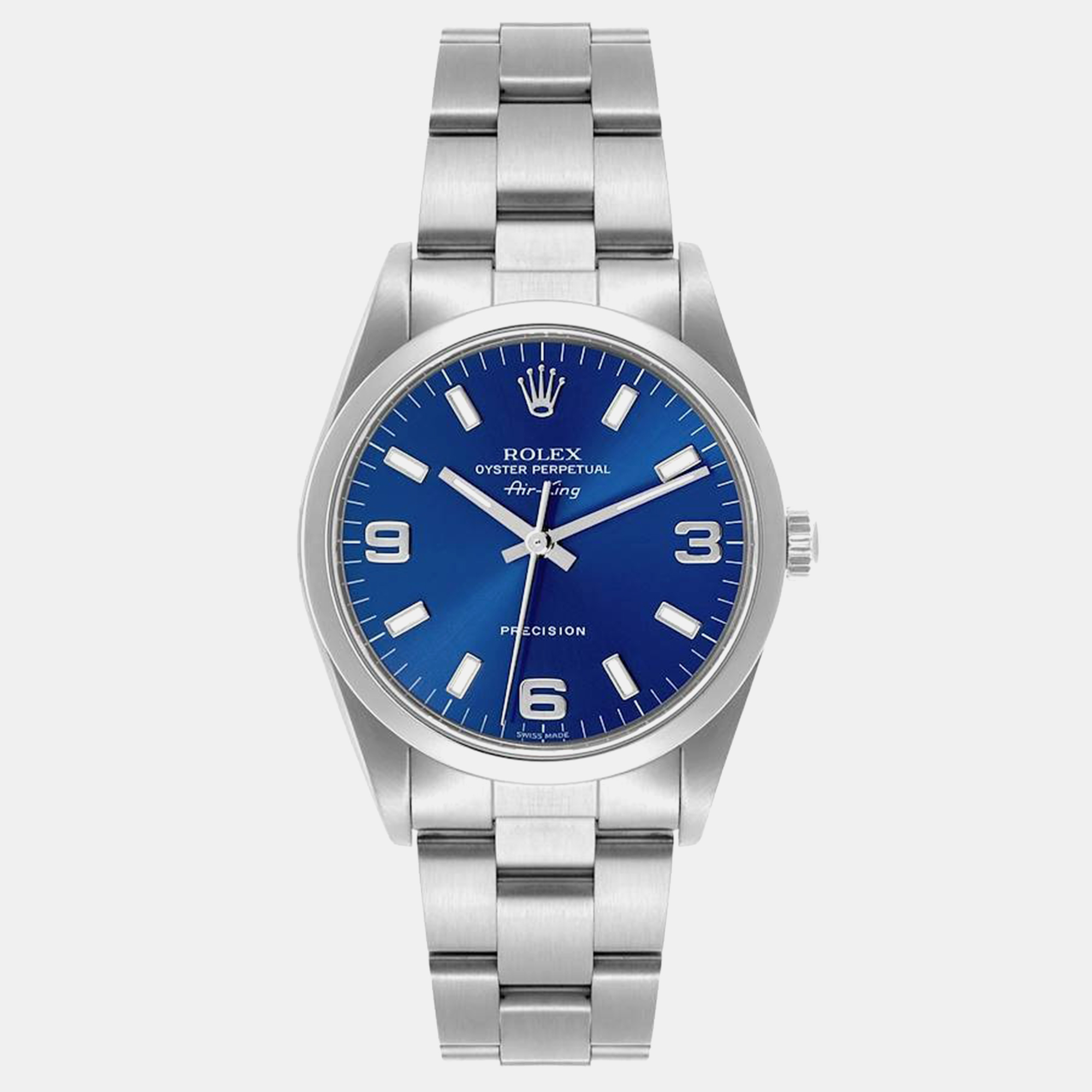 

Rolex Air King Blue Dial Smooth Bezel Steel Men's Watch 34.0 mm