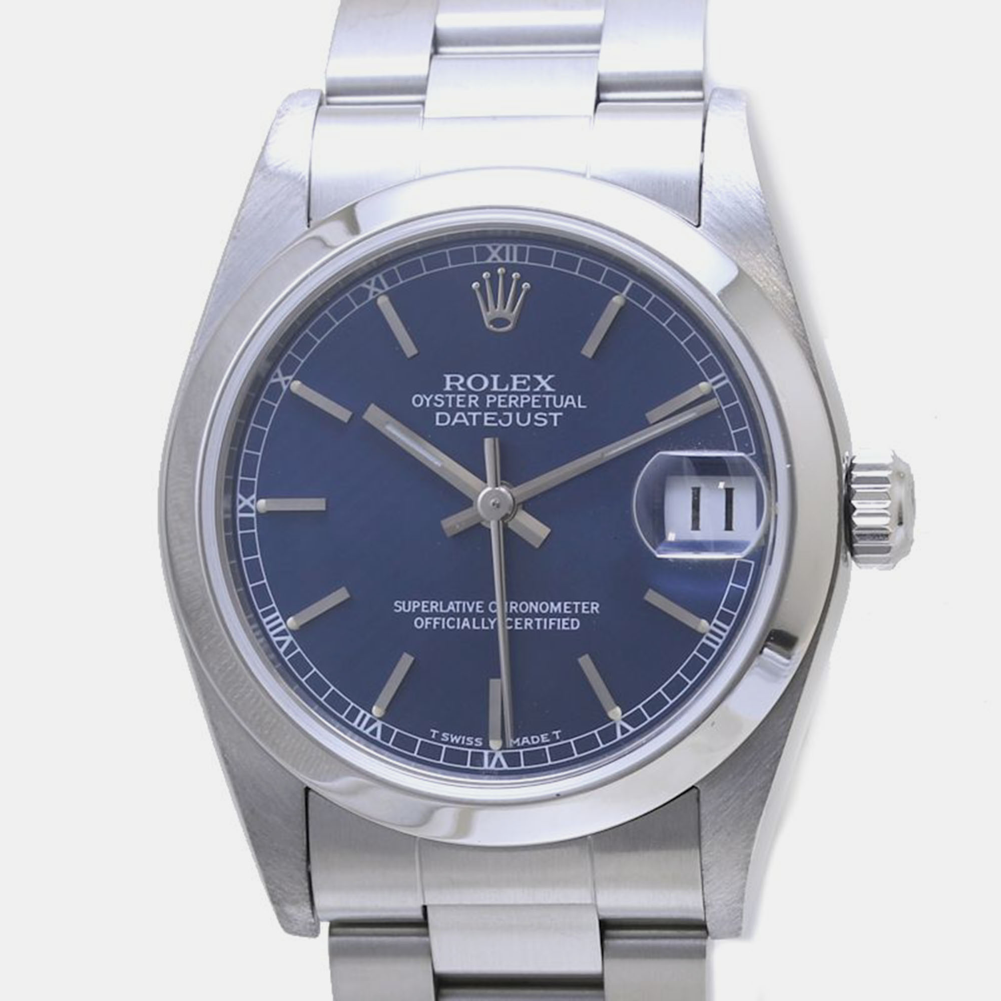 

Rolex Blue Stainless Steel Datejust 78240 Automatic Men's Wristwatch 30 mm