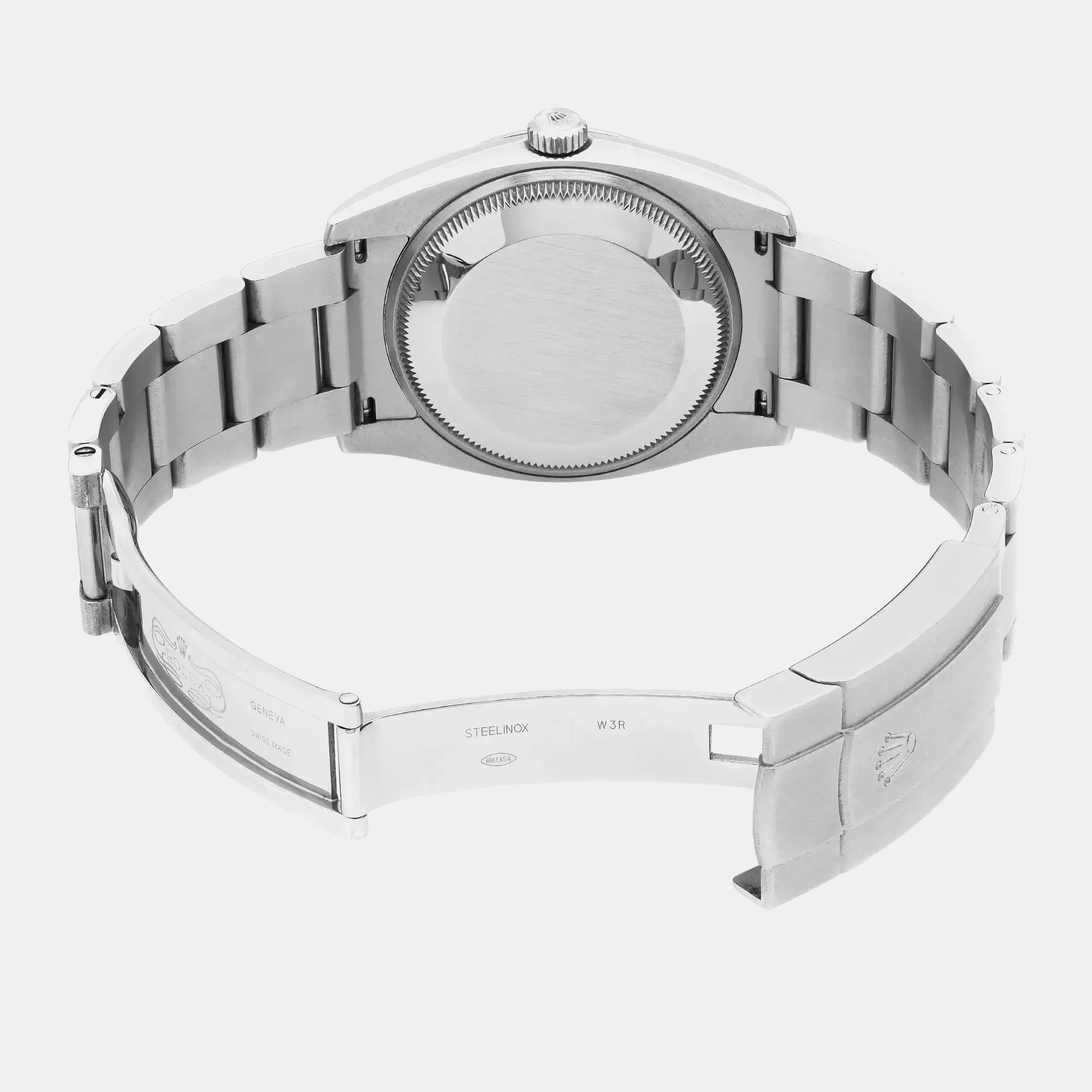 Rolex Grey Stainless Steel Oyster Perpetual 114300 Automatic Men`s Wristwatch 39 mm 