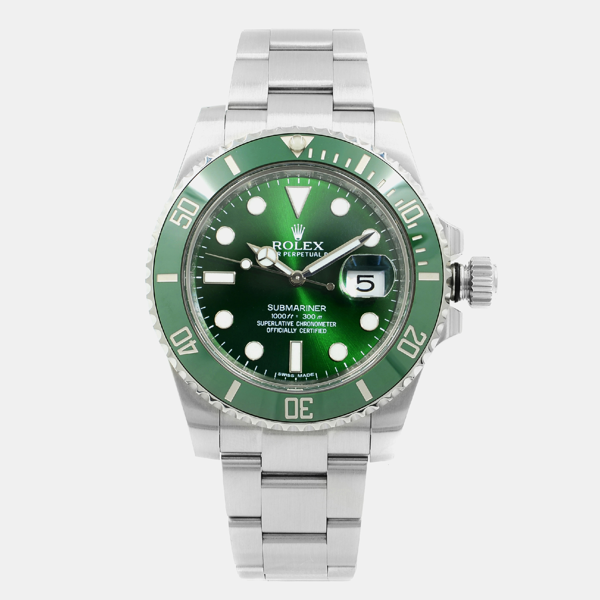 

Rolex Green Stainless Steel Submariner 116610LV Automatic Men's Wristwatch 40 mm