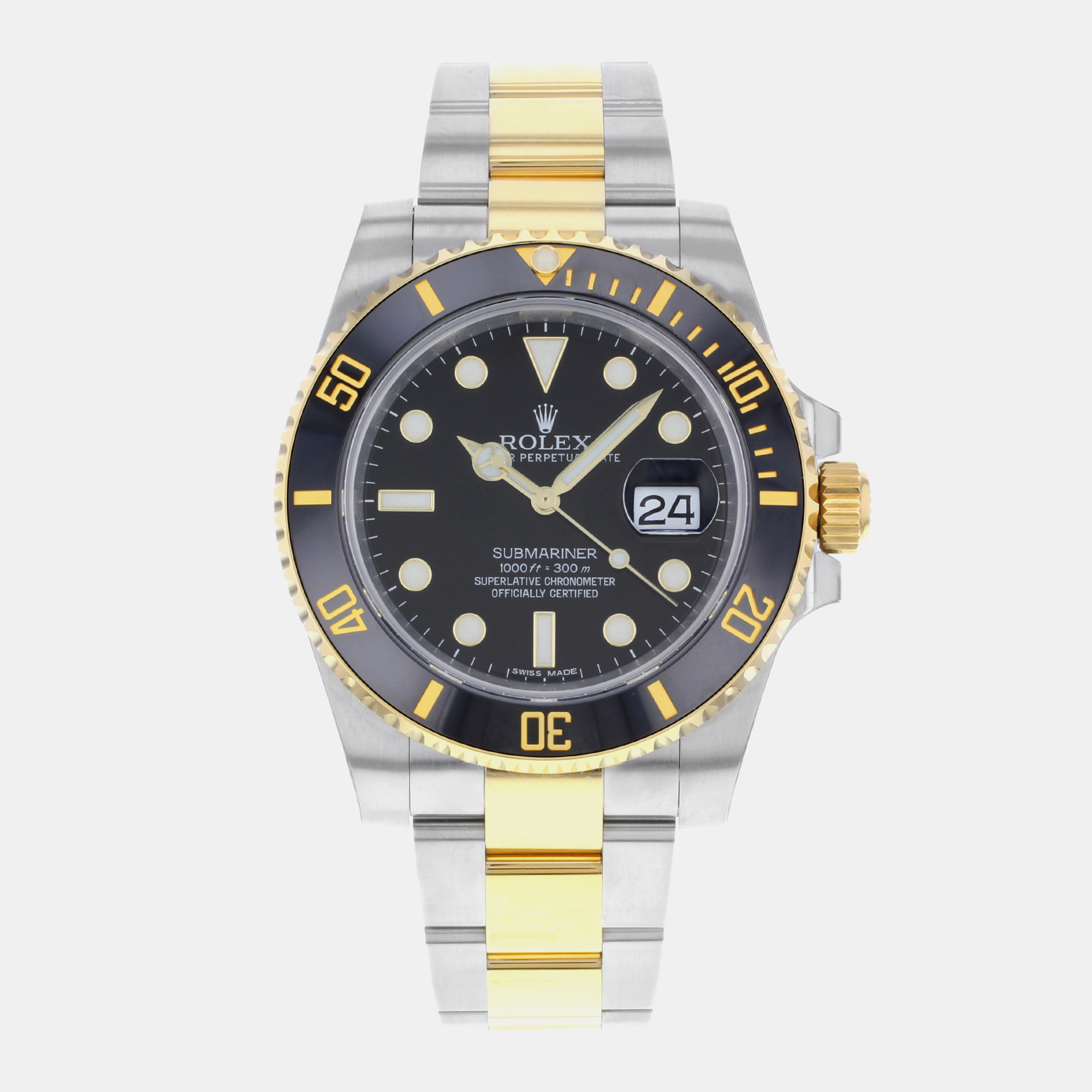 

Rolex Black 18k Yellow Gold And Stainless Steel Submariner 116613LN Automatic Men's Wristwatch 40 mm