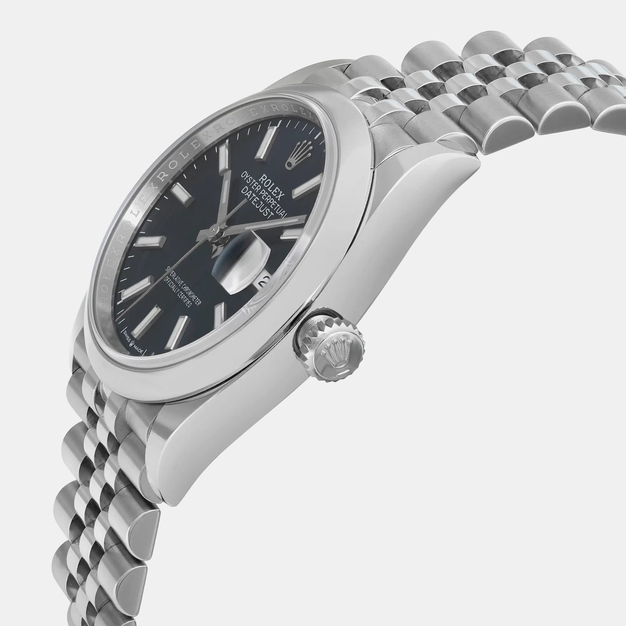 Rolex Blue Stainless Steel Datejust 126200 Automatic Men`s Wristwatch 36 mm 