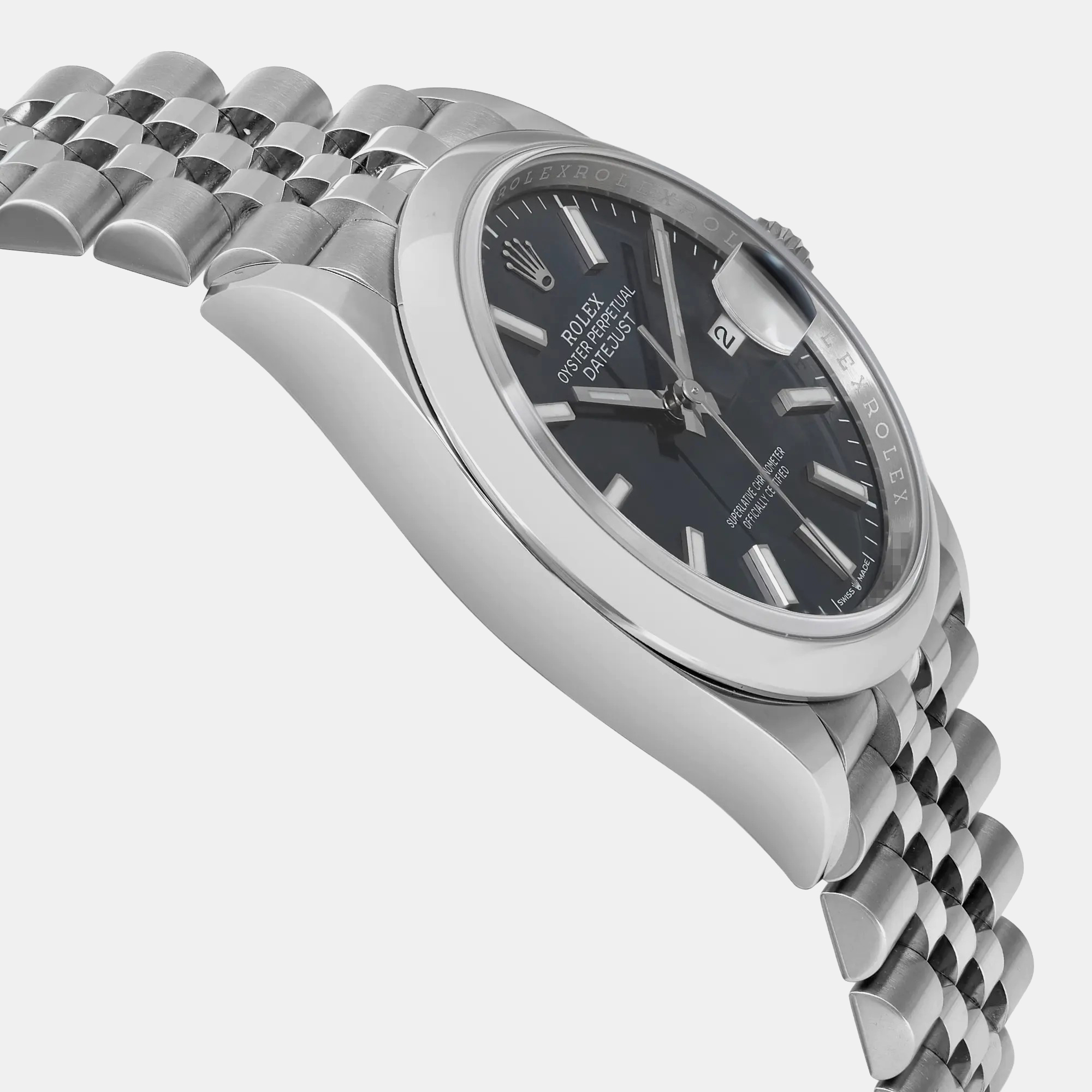 Rolex Blue Stainless Steel Datejust 126200 Automatic Men`s Wristwatch 36 mm 