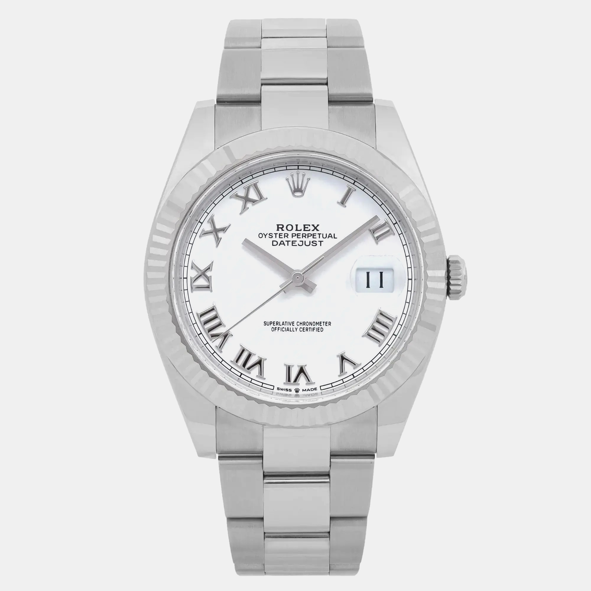 

Rolex White Stainless Steel Datejust 126334 Automatic Men's Wristwatch