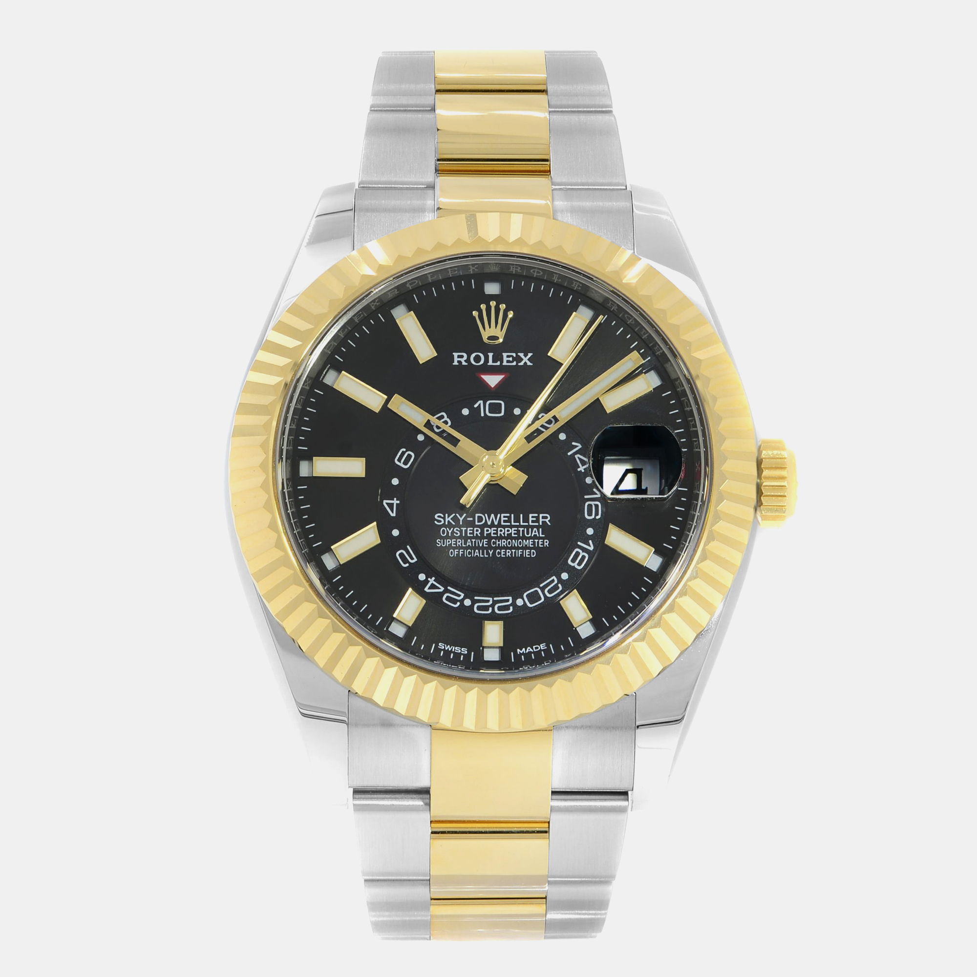 

Rolex Sky-Dweller Steel 18K Yellow Gold Black Dial Automatic Mens Wristwatch